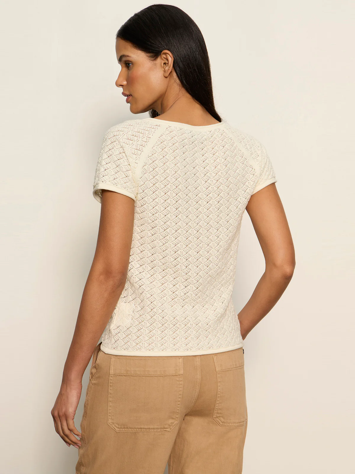 All In Pointelle Button Top Collagen - Image 2