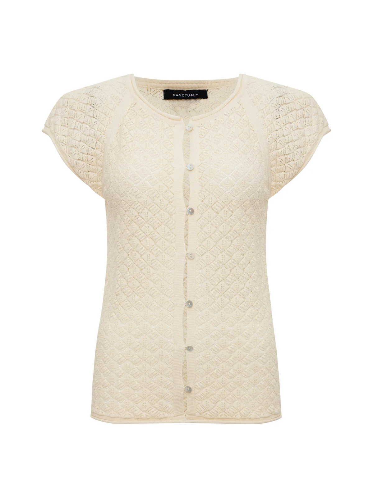 All In Pointelle Button Top Collagen - Image 6