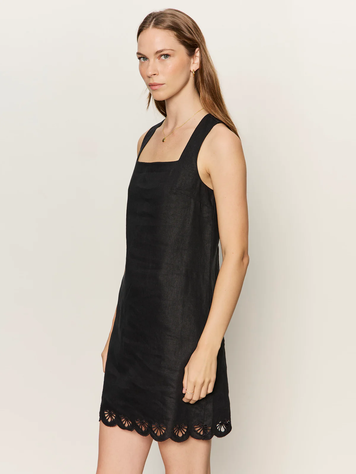 Almost There Linen Dress Black - Image 3