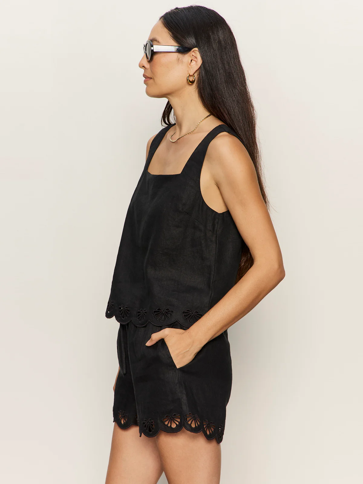 Almost There Linen Top Black - Image 3