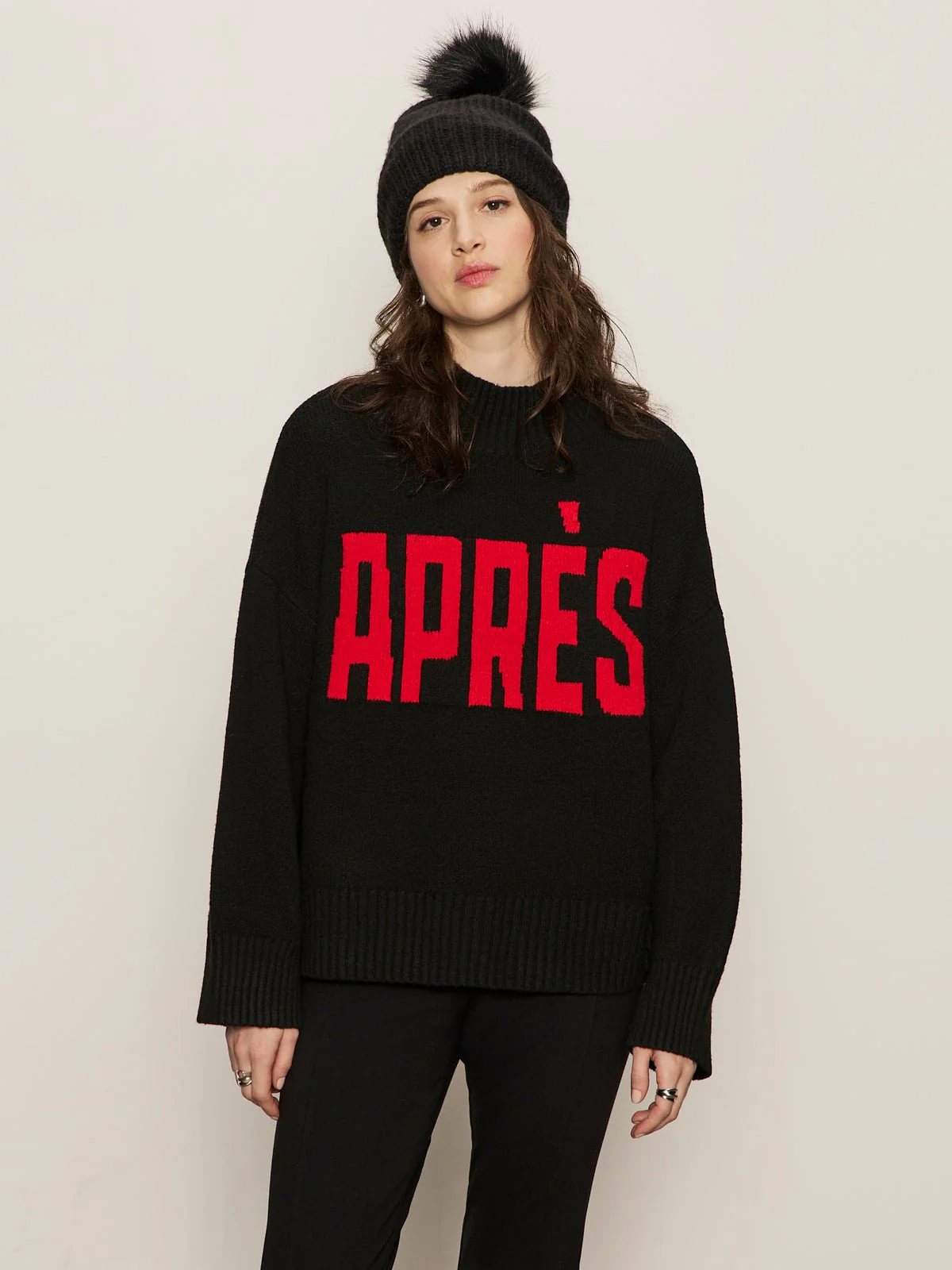 Apres Ski Sweater Black/Mars Red Petite Sizing - Image 2