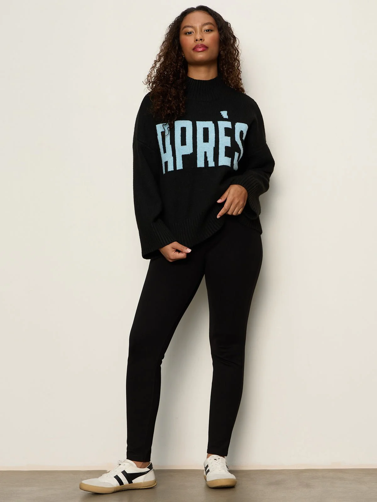 Apres Ski Sweater Black/Aquamarine Petite Sizing - Image 4