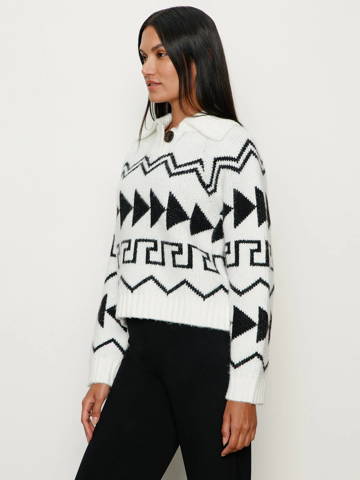 Below Zero Fairisle Popover Chalk And Black Fairisle - Image 4