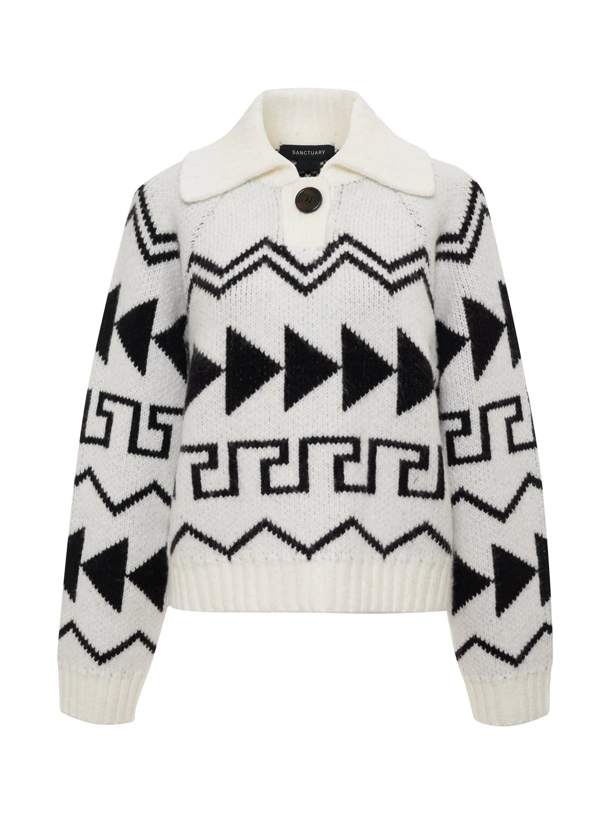 Below Zero Fairisle Popover Chalk And Black Fairisle Extended Sizing - Image 8