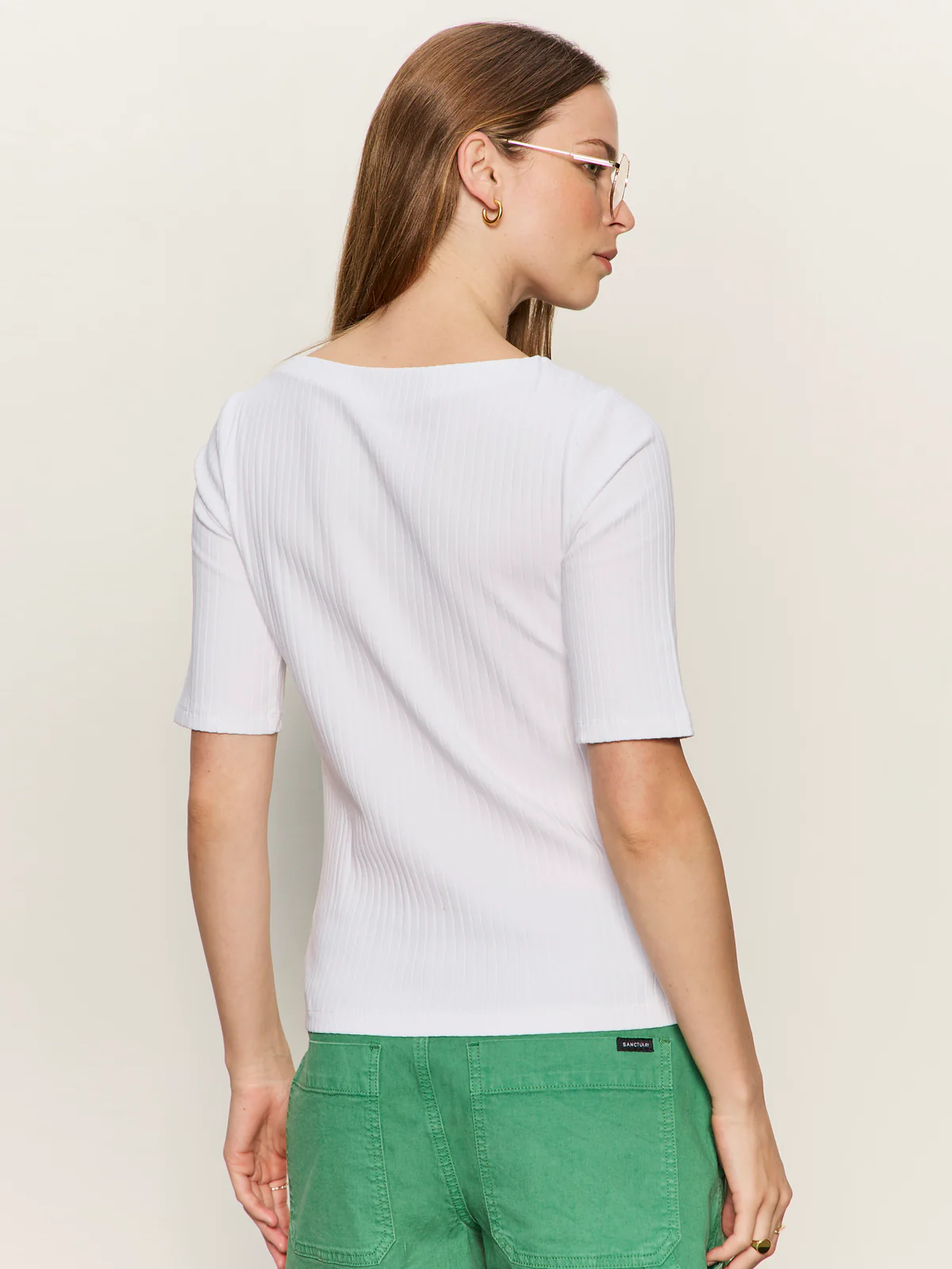 Boatneck Ribbed Top White - Image 2