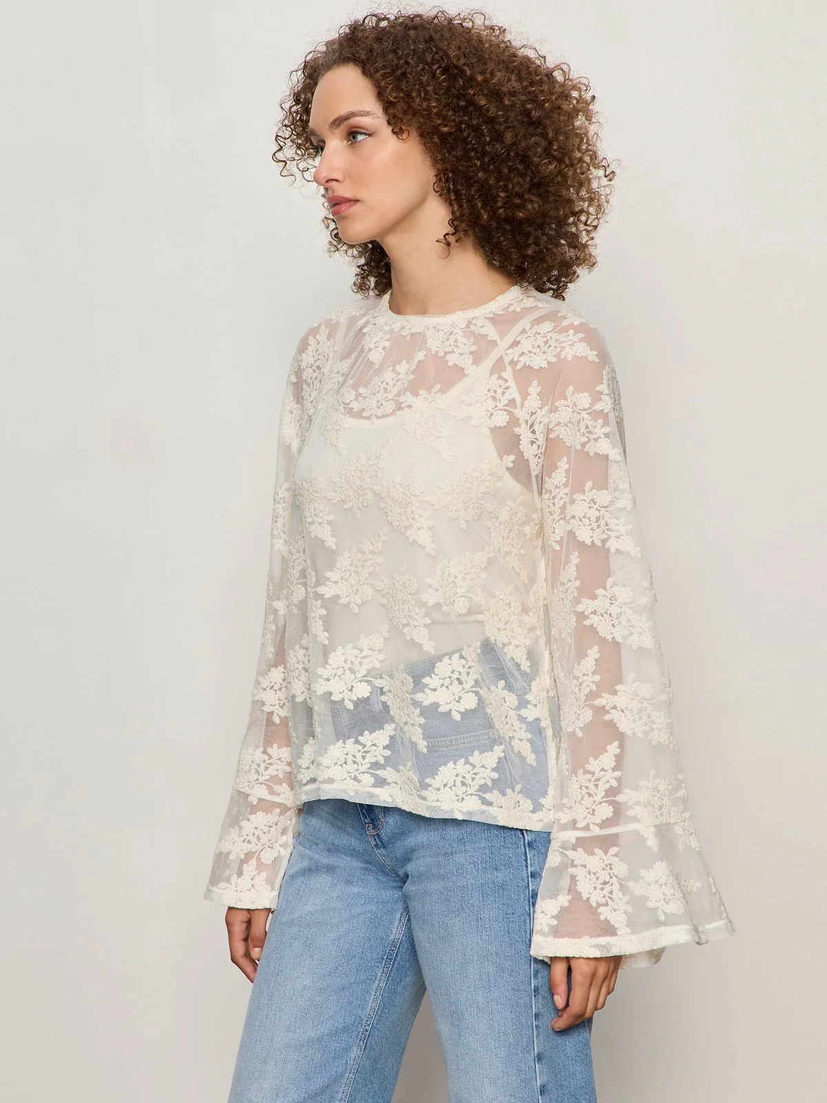 Boho Lace Top Vintage Ivory - Image 3