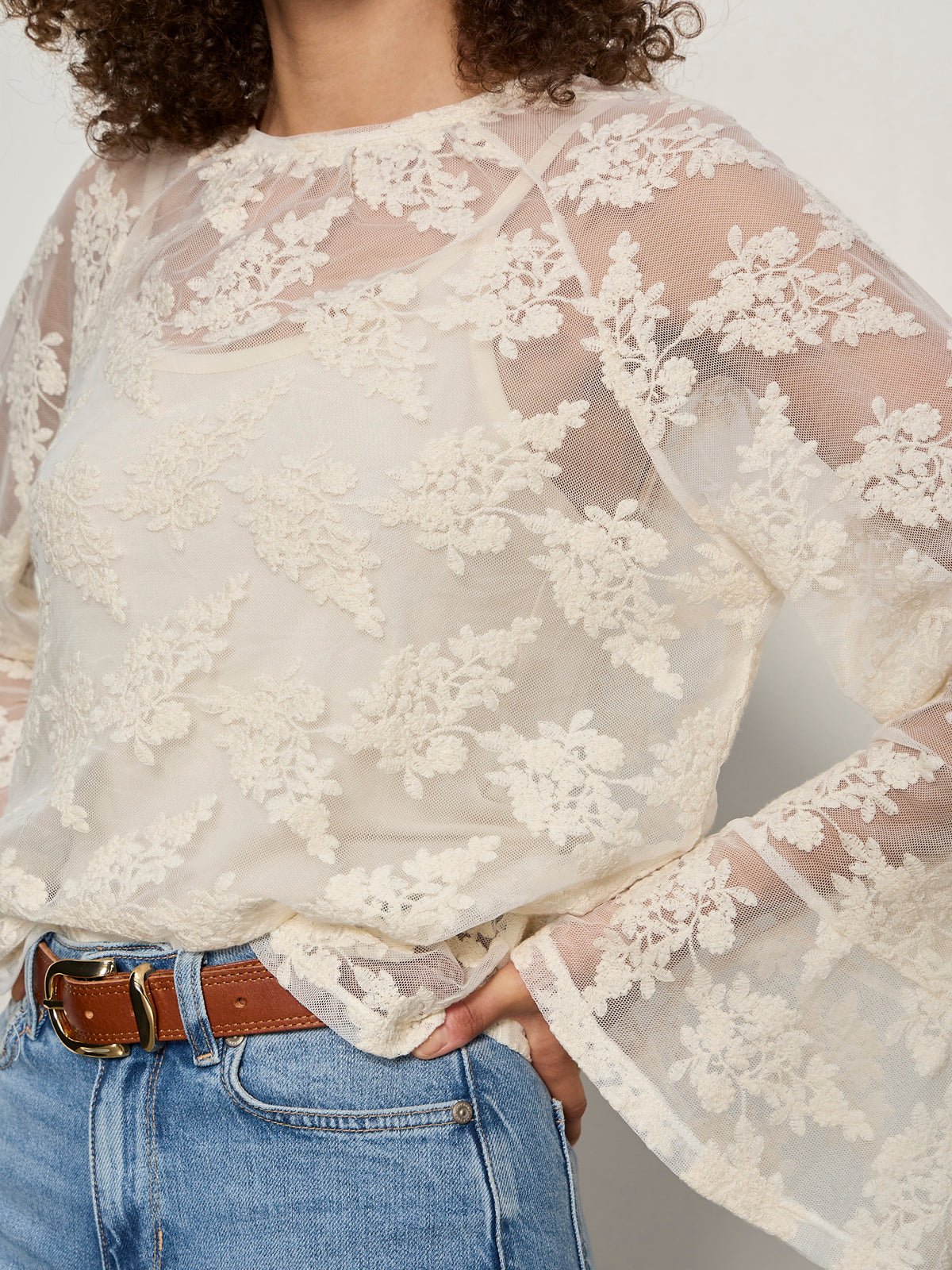 Boho Lace Top Vintage Ivory - Image 4