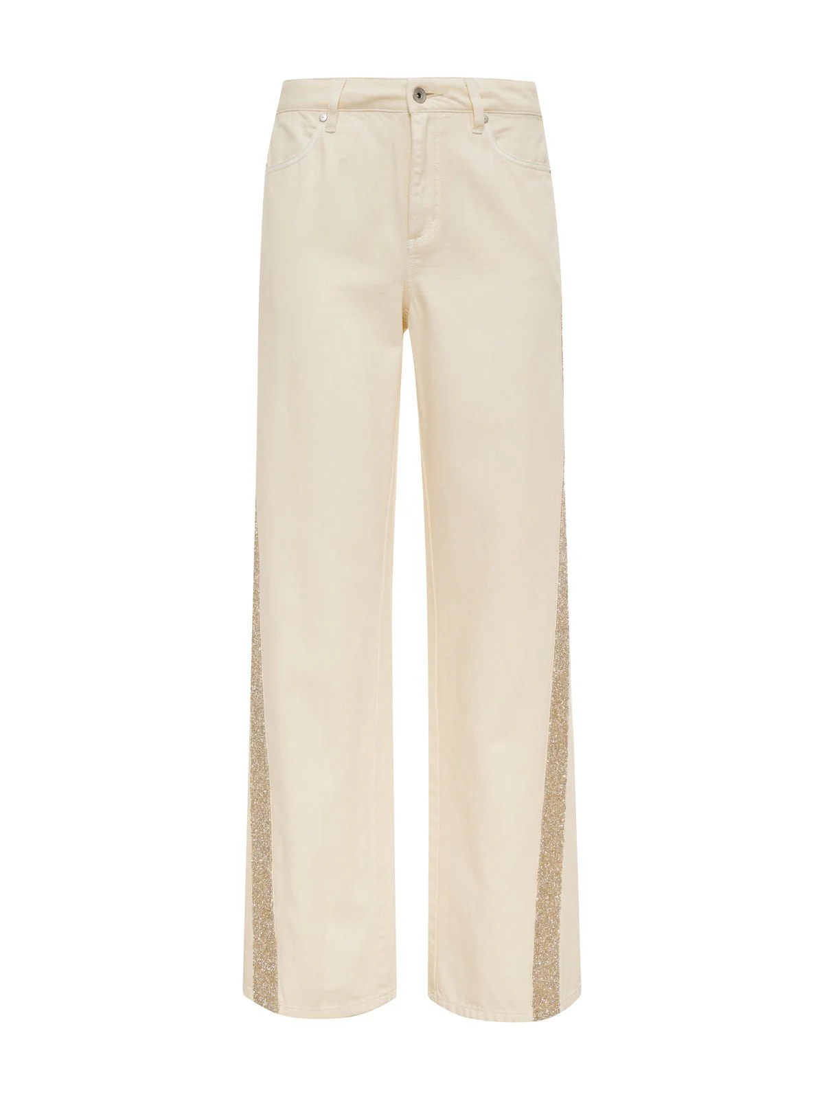 Cadence Shimmer Stripe Jean Vanilla Creme - Image 7