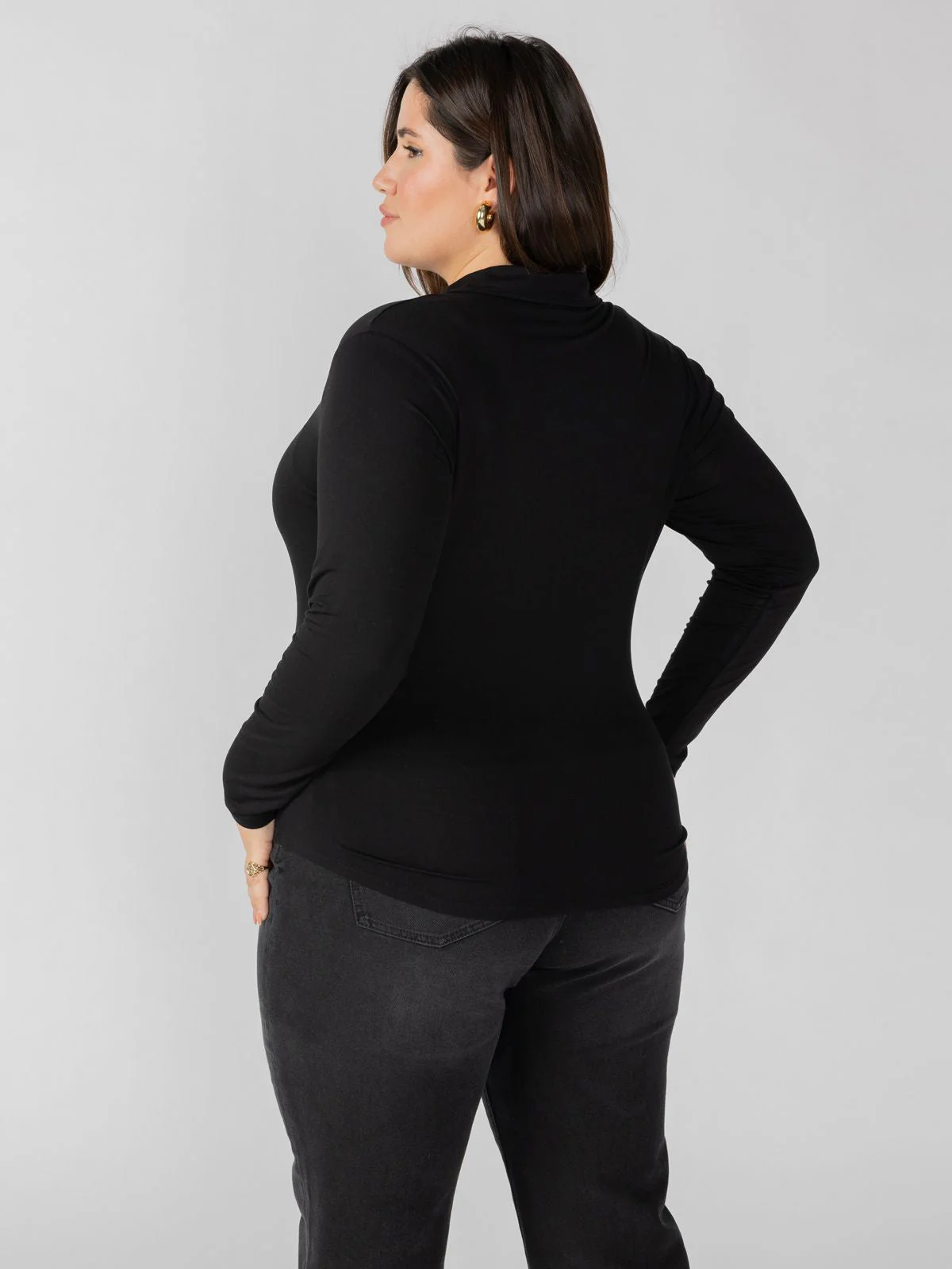 Dreamgirl Knit Button Up Top Black Extended Sizing - Image 4