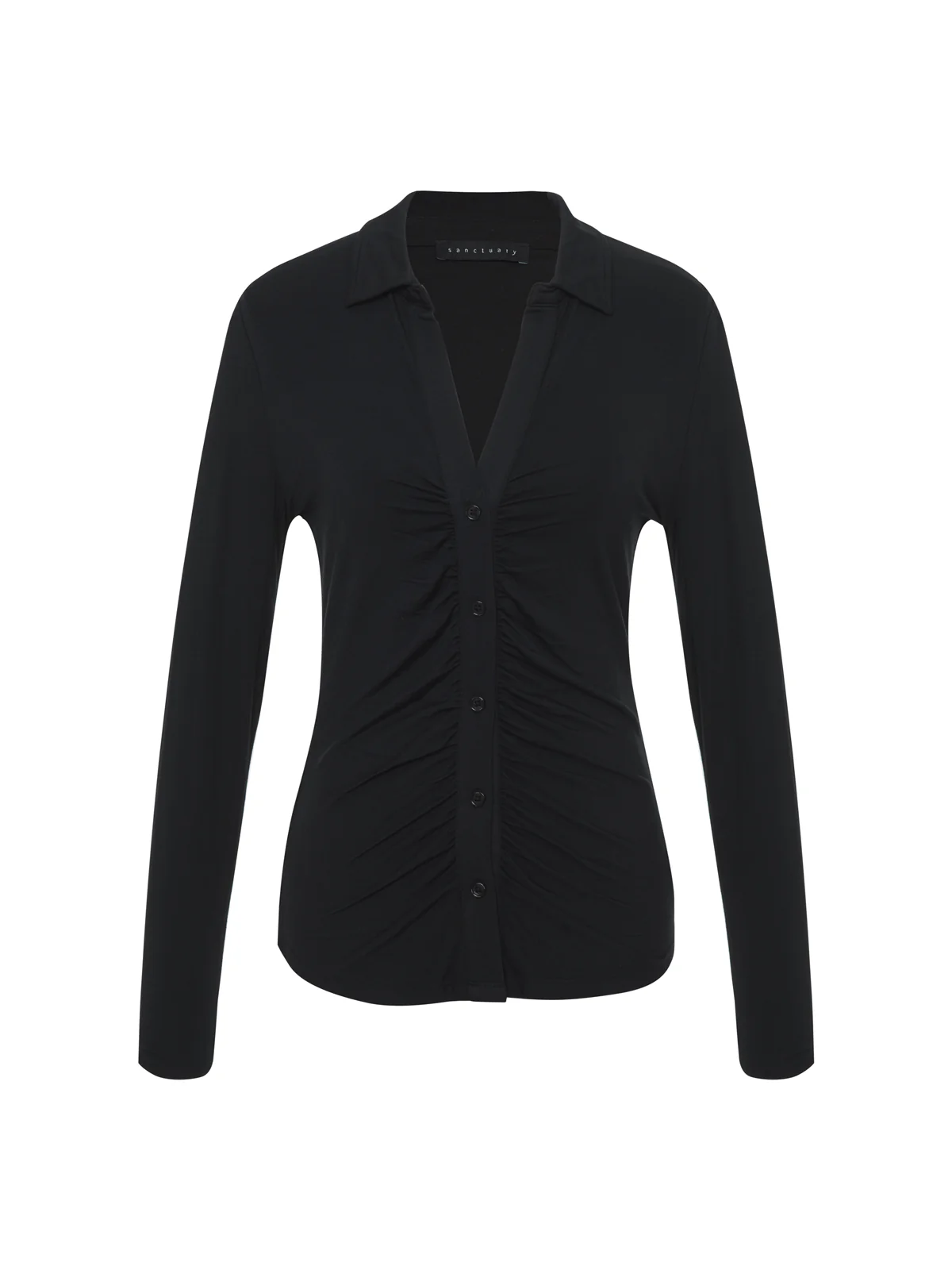 Dreamgirl Knit Button Up Top Black Extended Sizing - Image 5