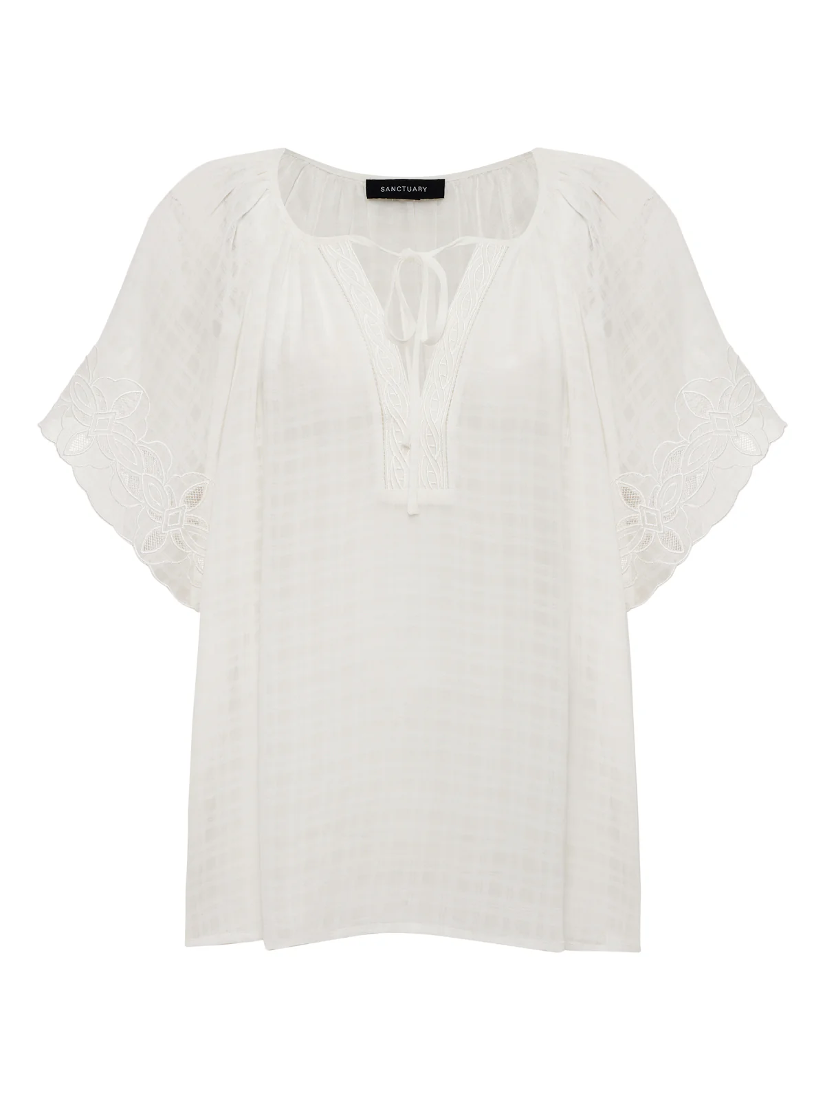 Easy Brunch Embroidered Blouse Chalk - Image 8