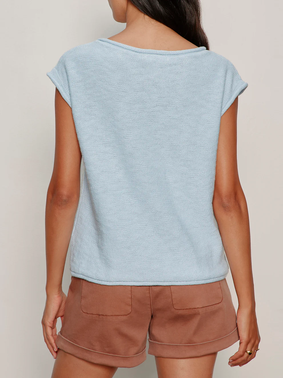 Easy Sweater Tee Blue Aura Petite Sizing - Image 2