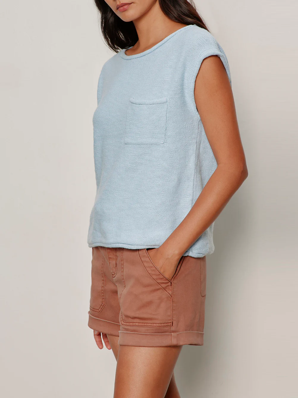 Easy Sweater Tee Blue Aura Petite Sizing - Image 3