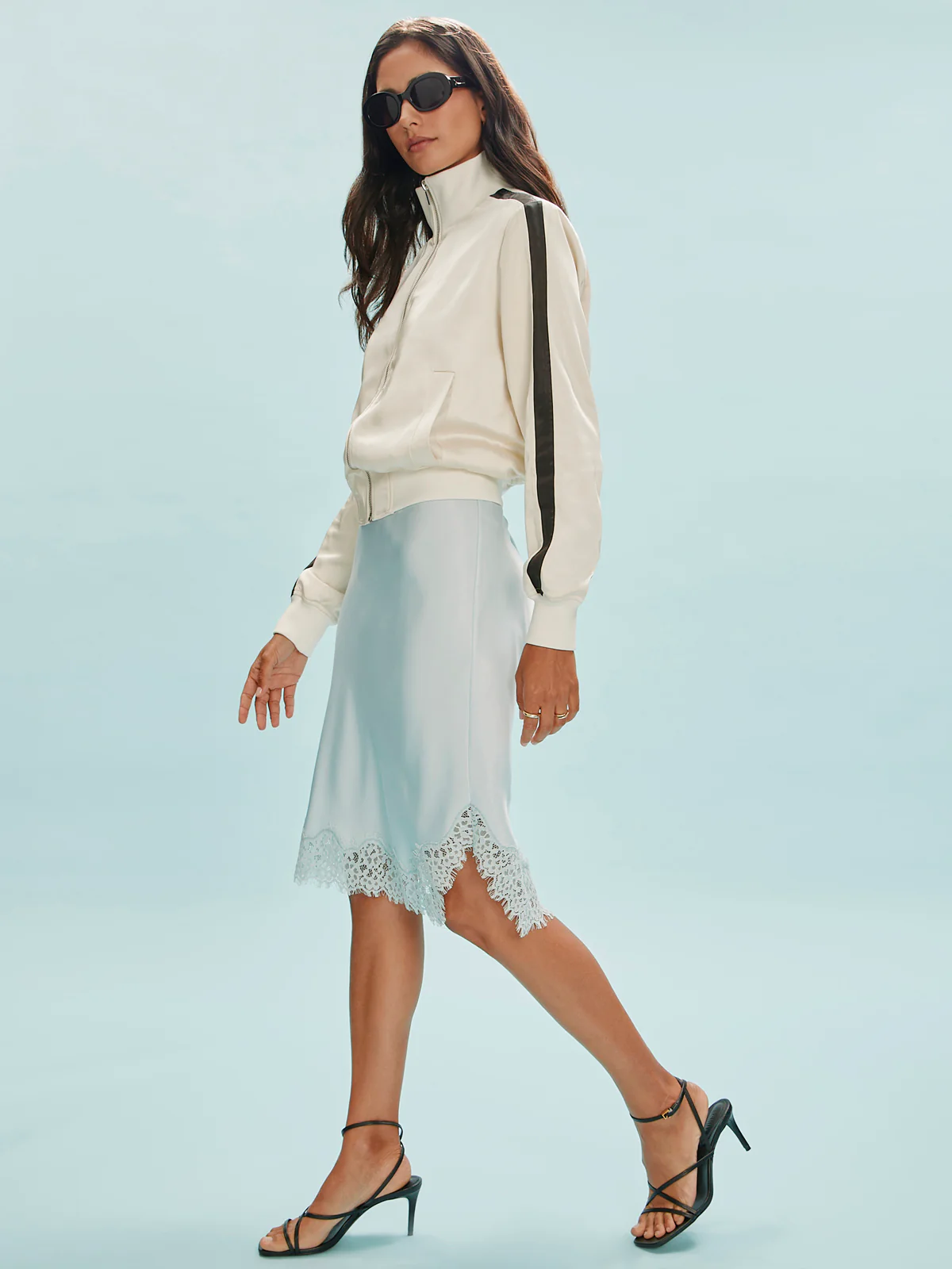 Effortless Lace Slip Skirt Blue Aura - Image 5