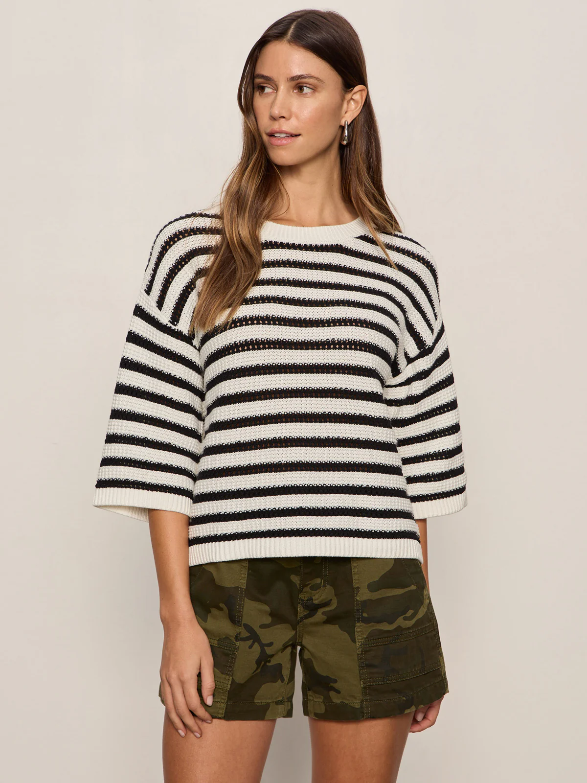 Elle Sweater Tee Black/Chalk - Image 3