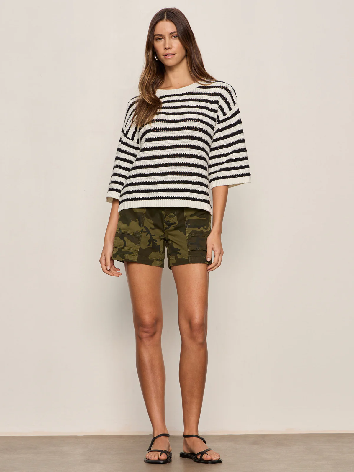 Elle Sweater Tee Black/Chalk - Image 5