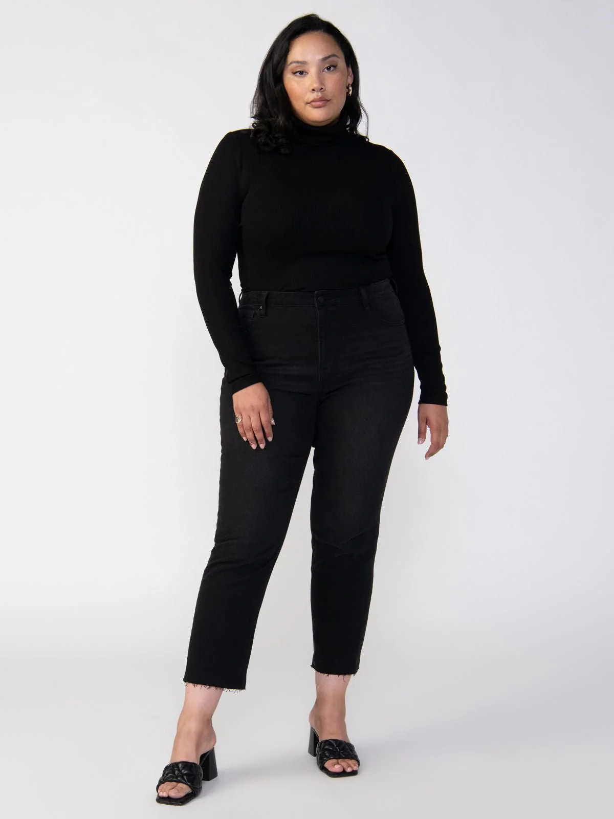 Essential Turtleneck Top Black Extended Sizing - Image 3