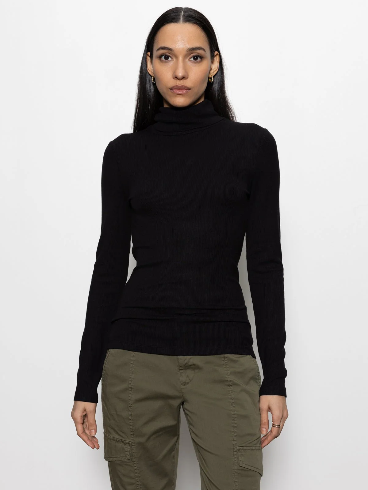 Essential Turtleneck Top Black - Image 3