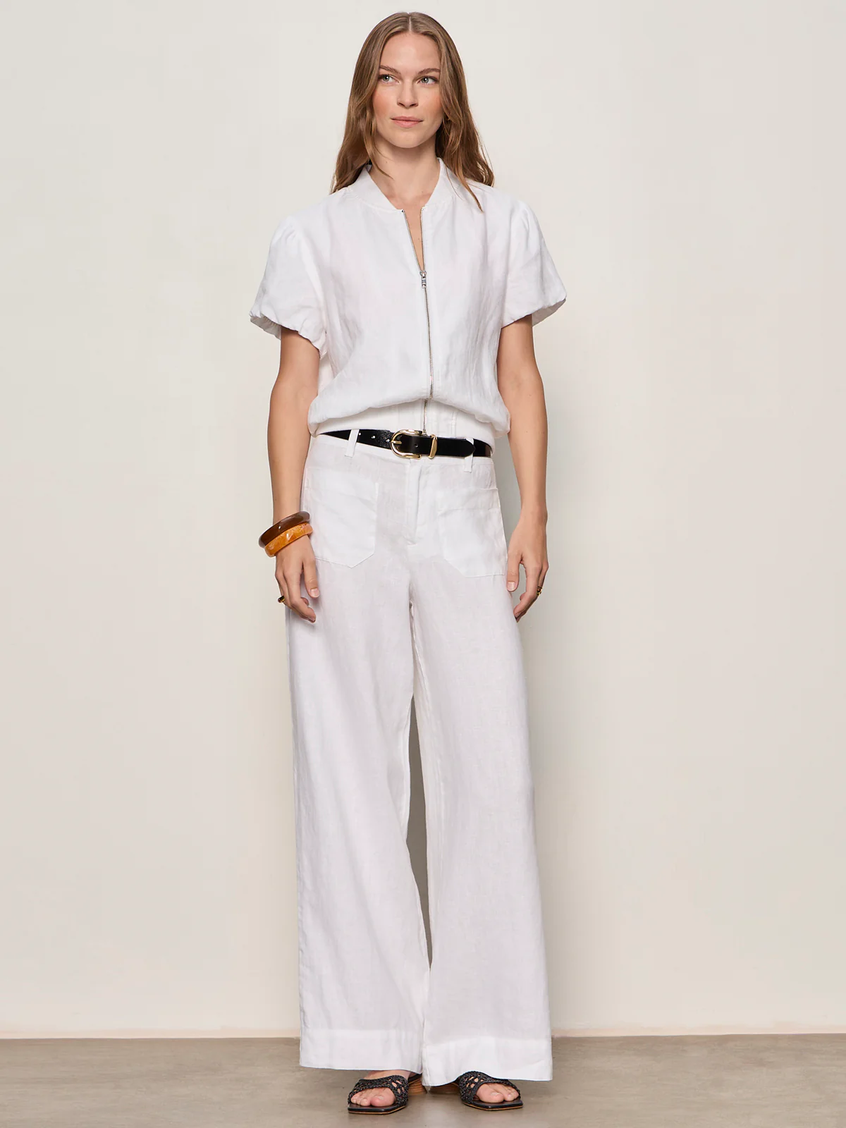 Everly Linen Bomber White - Image 5