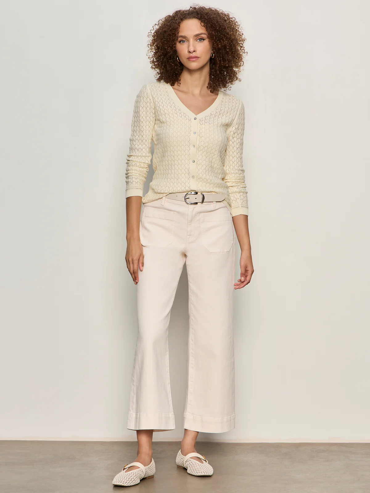 Everyday Pointelle Cardigan Collagen - Image 5