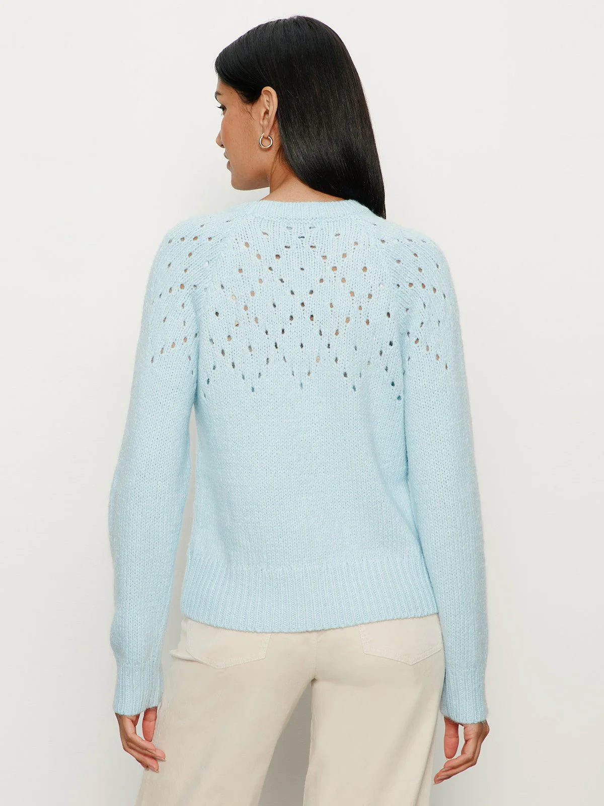 Femme Openwork Sweater Aquamarine - Image 3