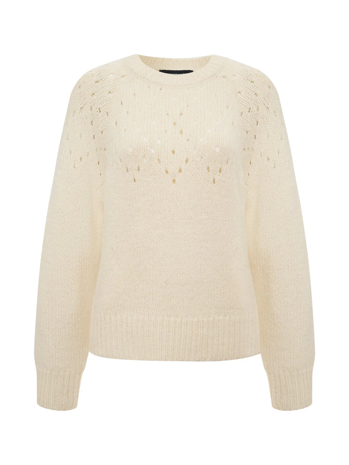 Femme Openwork Sweater Vanilla Creme Extended Sizing - Image 7