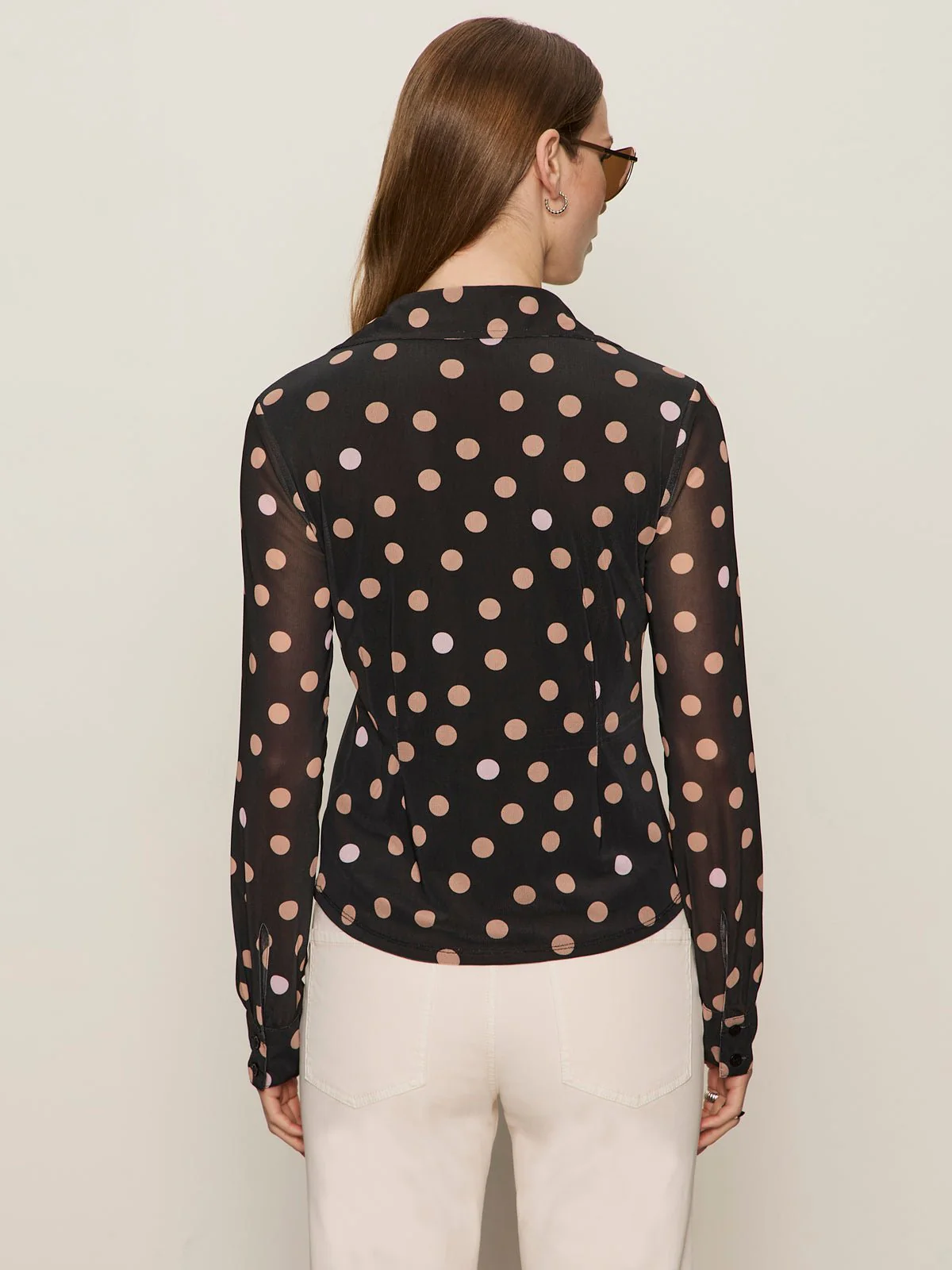 Fitted Mesh Button Down Top Popspot - Image 4