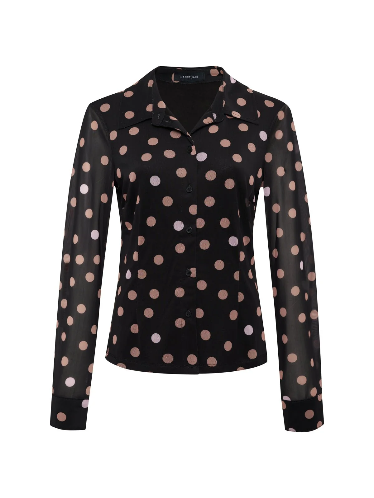 Fitted Mesh Button Down Top Popspot - Image 9