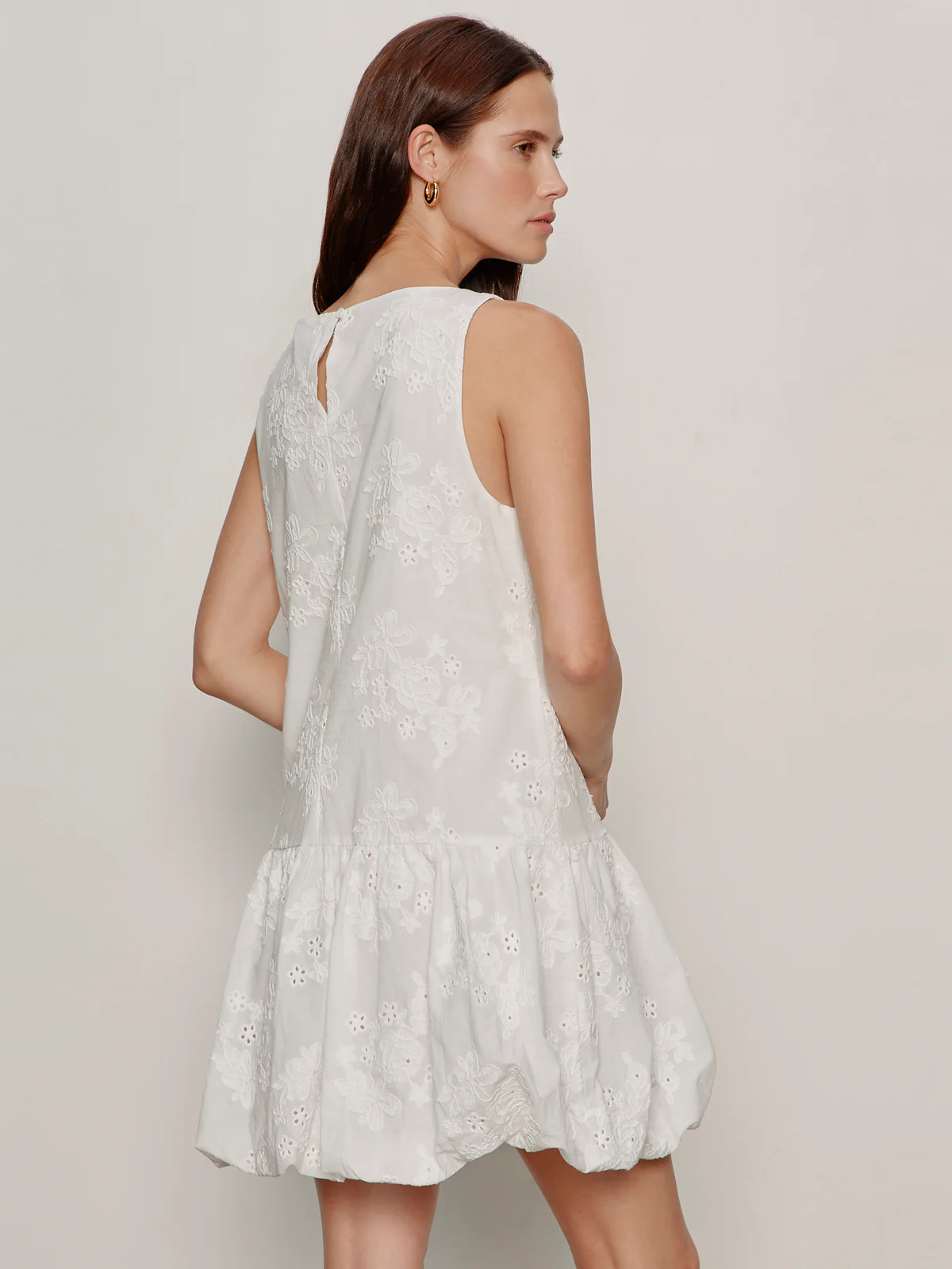 Garden Eyelet Bubble Dress White - Image 3