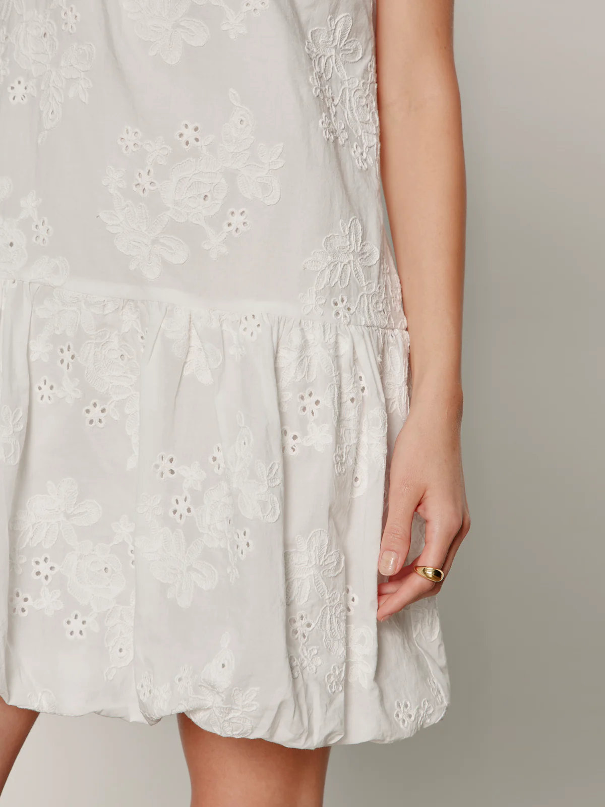 Garden Eyelet Bubble Dress White - Image 5