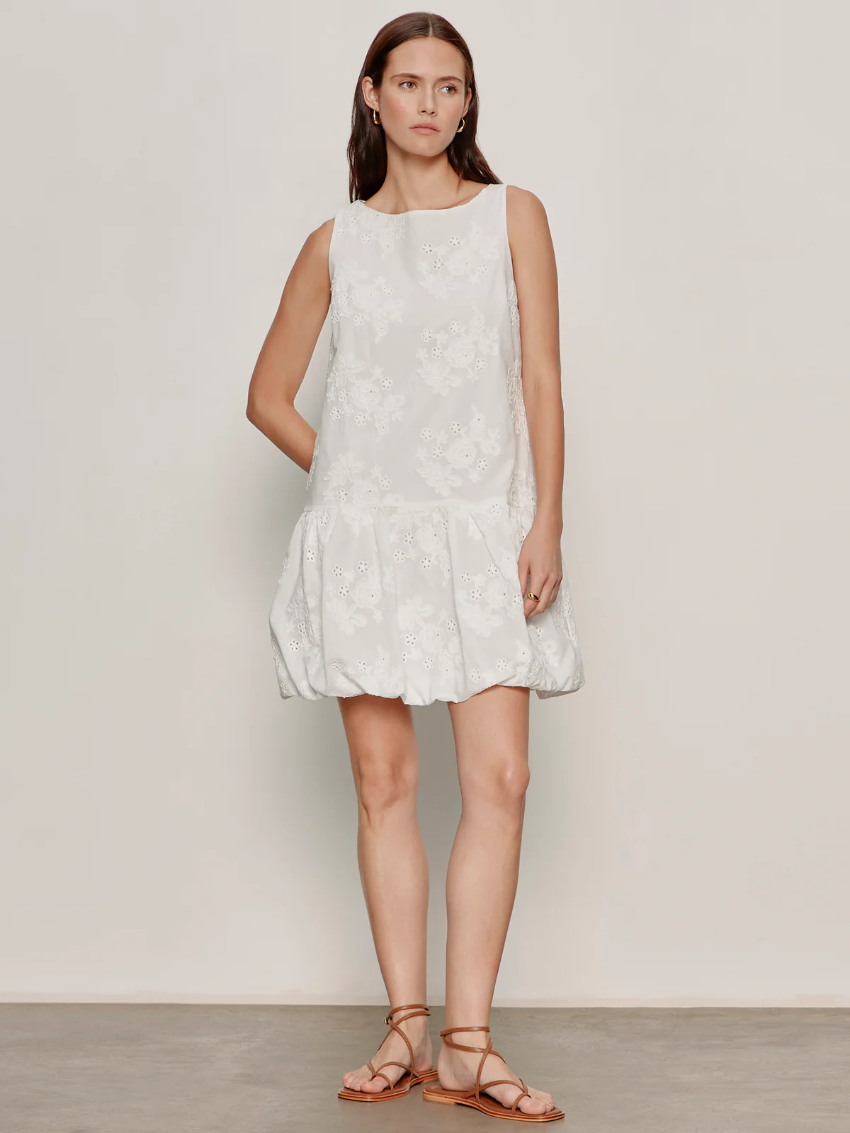 Garden Eyelet Bubble Dress White - Image 6