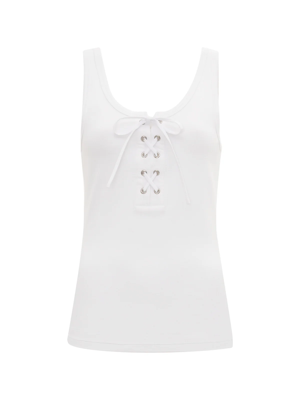 Go-To Lace Up Tank White - Image 7