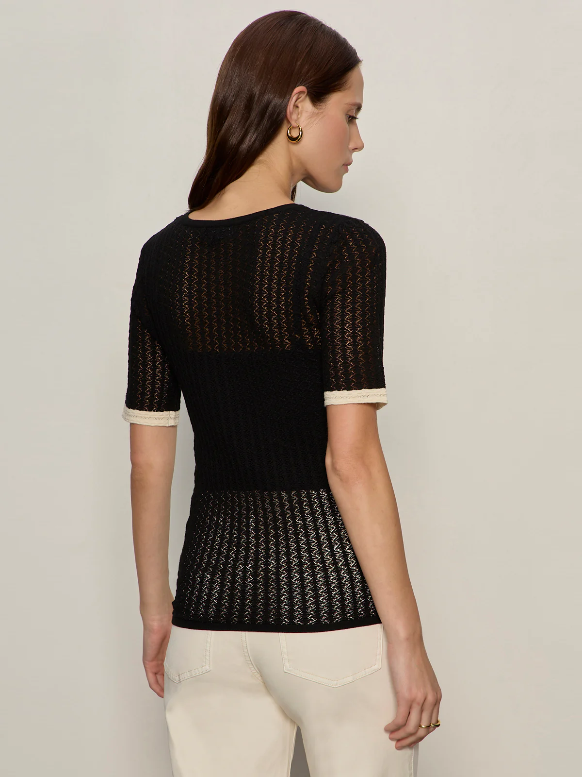 Going Places Pointelle Sweater Black - Image 2