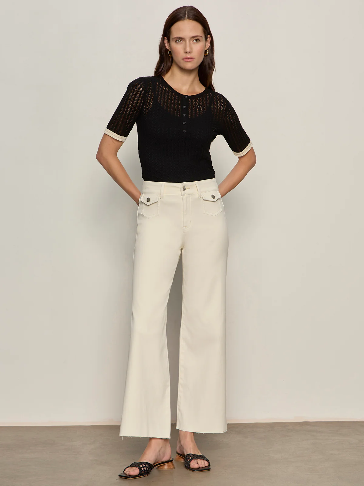 Going Places Pointelle Sweater Black - Image 4