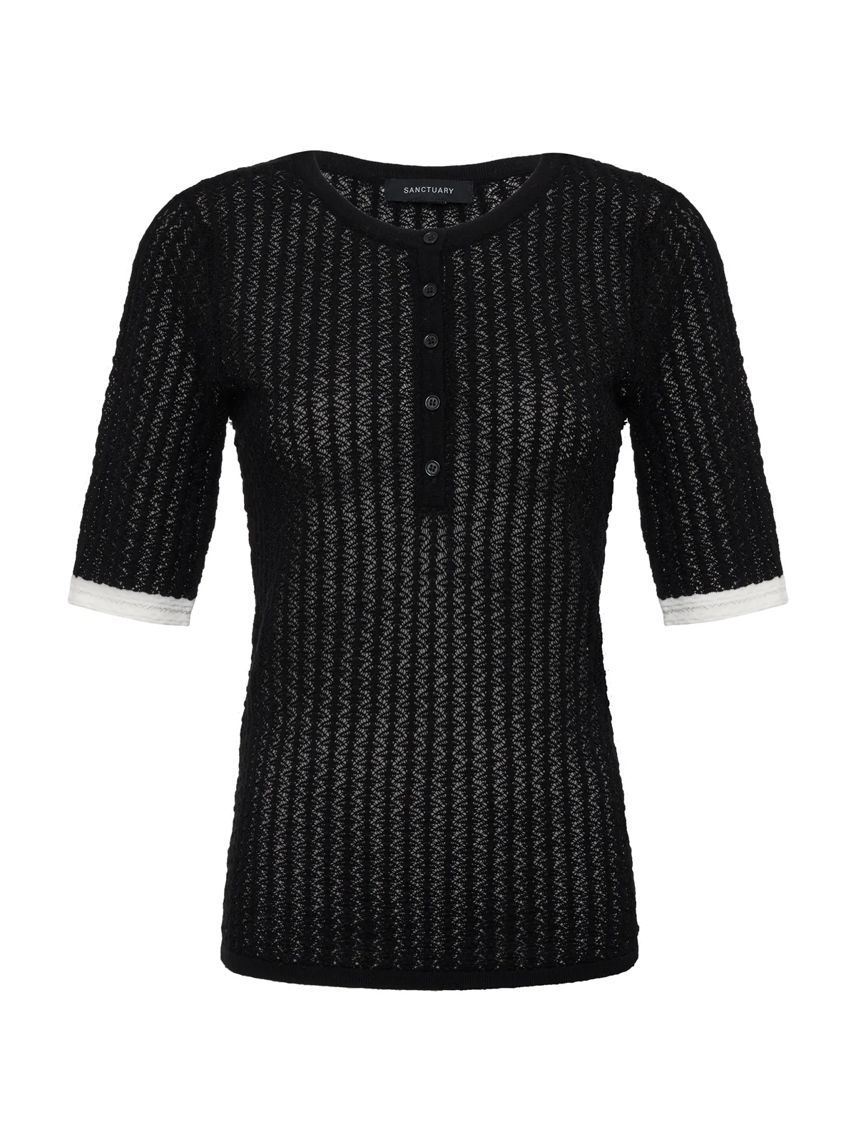 Going Places Pointelle Sweater Black - Image 6