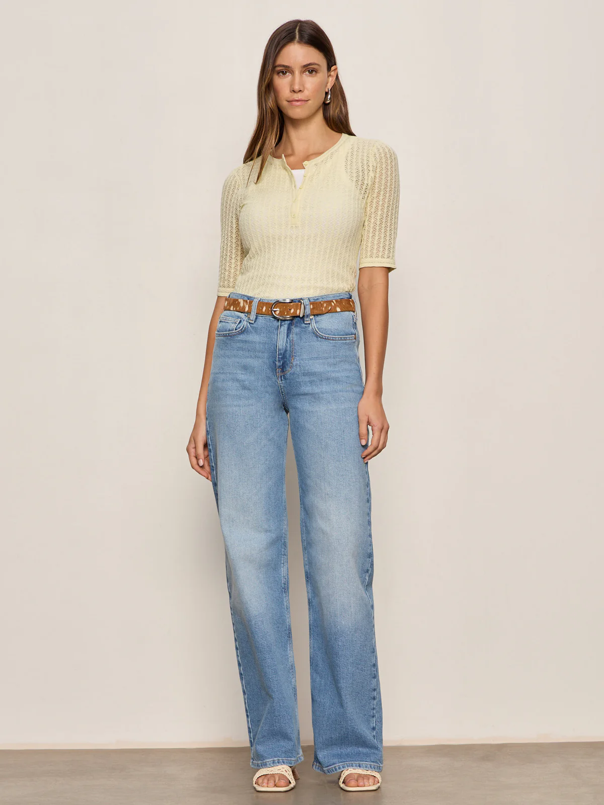 Going Places Pointelle Sweater Lemon Drop - Image 6