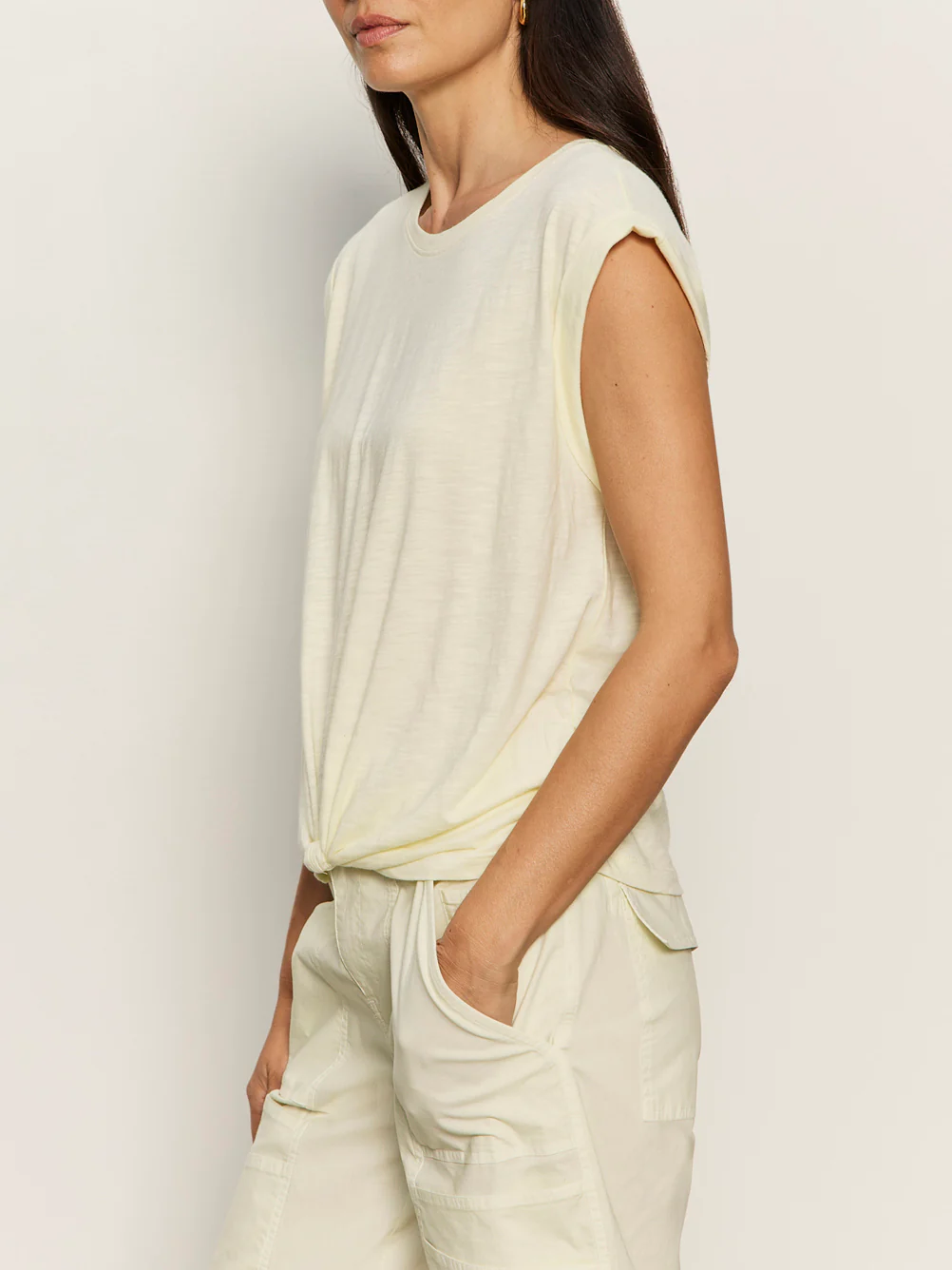 Knotted Muscle Tee Lemon Drop Petite Sizing - Image 3