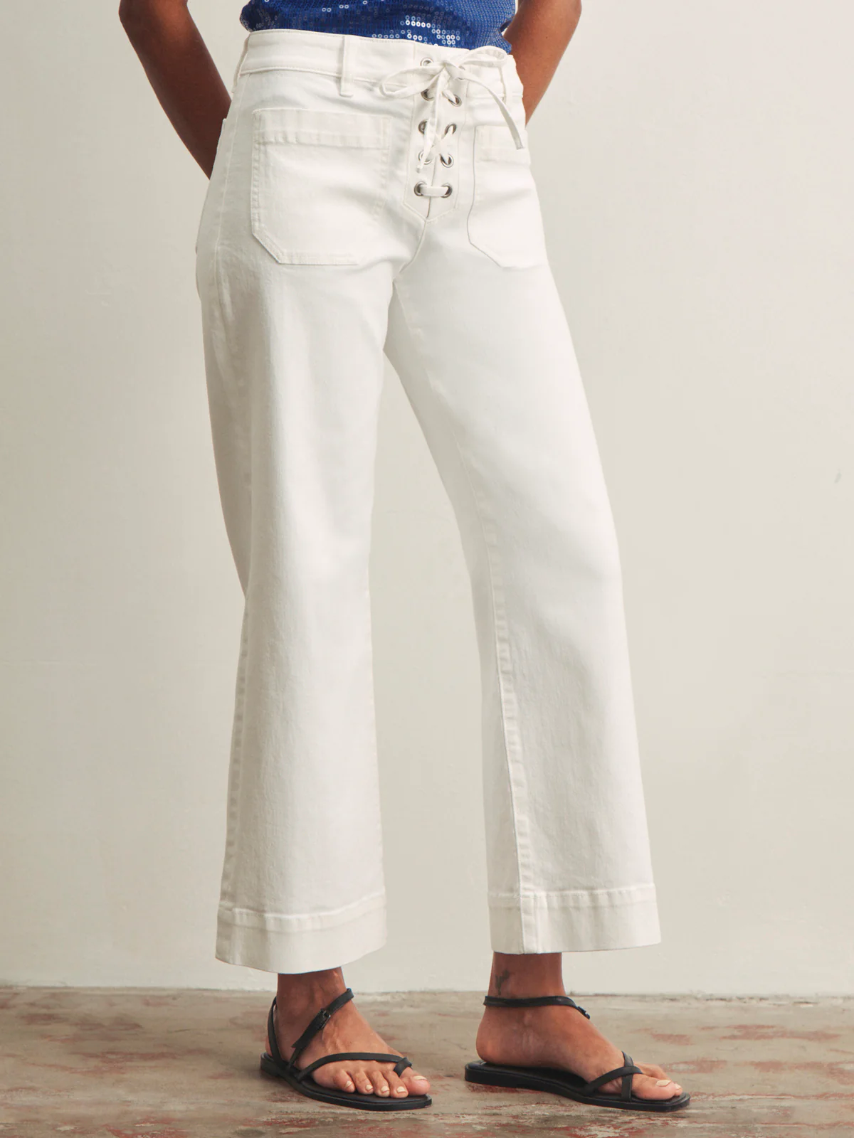 Lace Up Marine Jean Chalk - Image 4