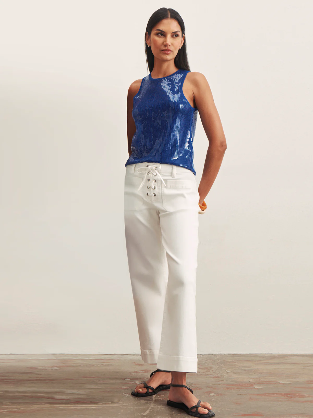 Lace Up Marine Jean Chalk - Image 5