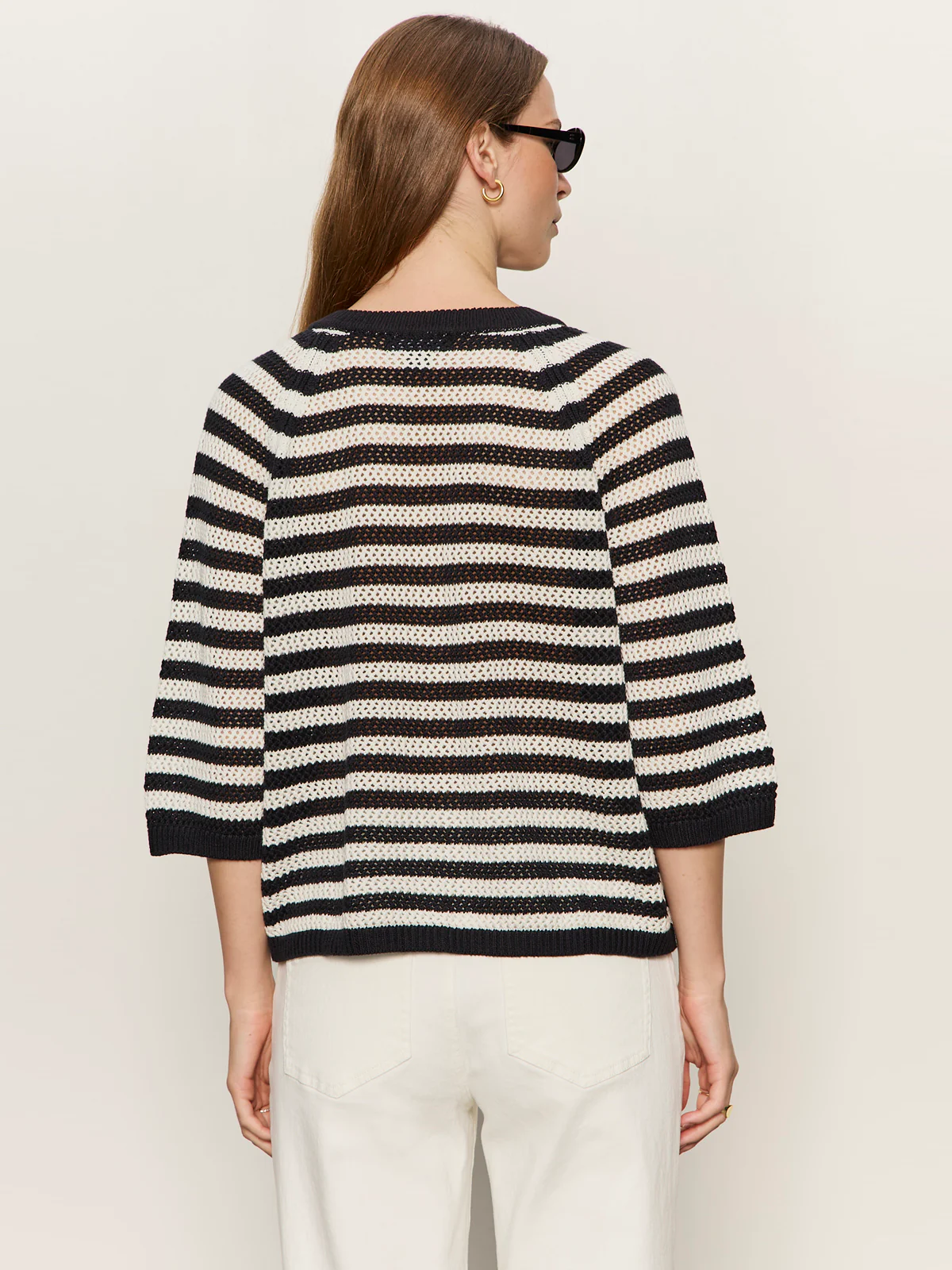 Lace Up Sweater Tee Black/Chalk - Image 3