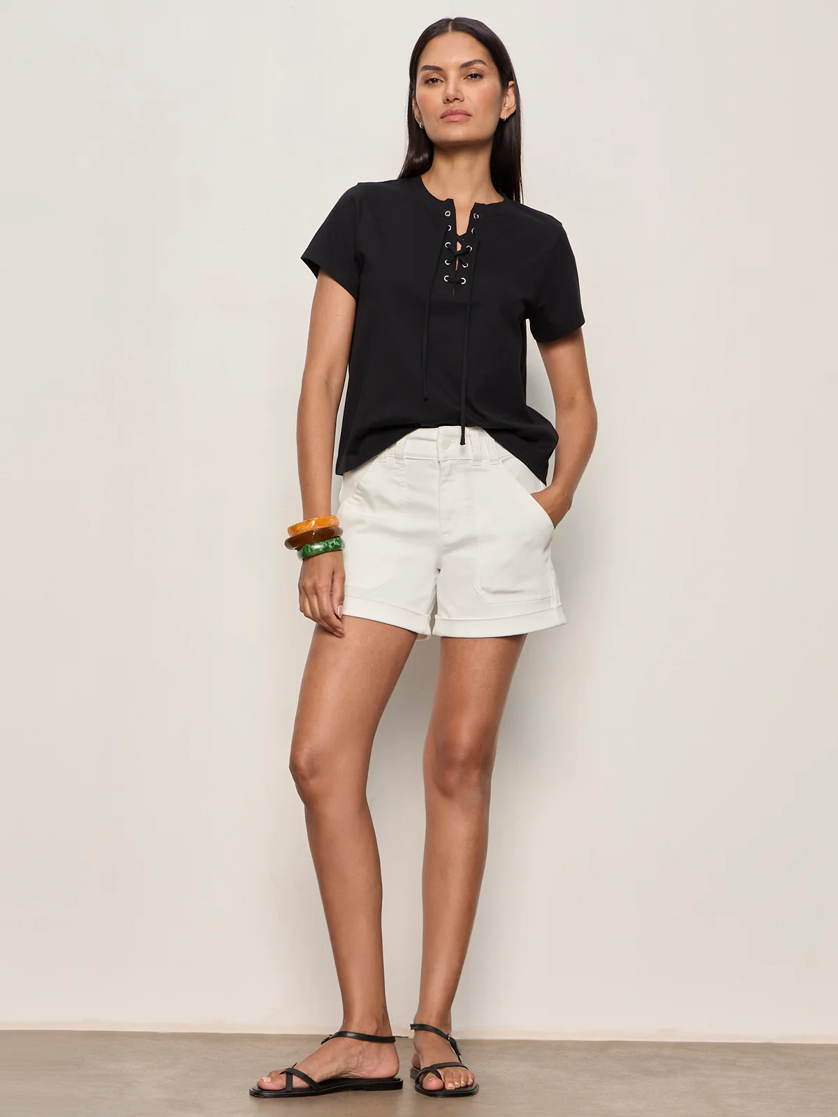 Lace Up Timeless Tee Black - Image 6