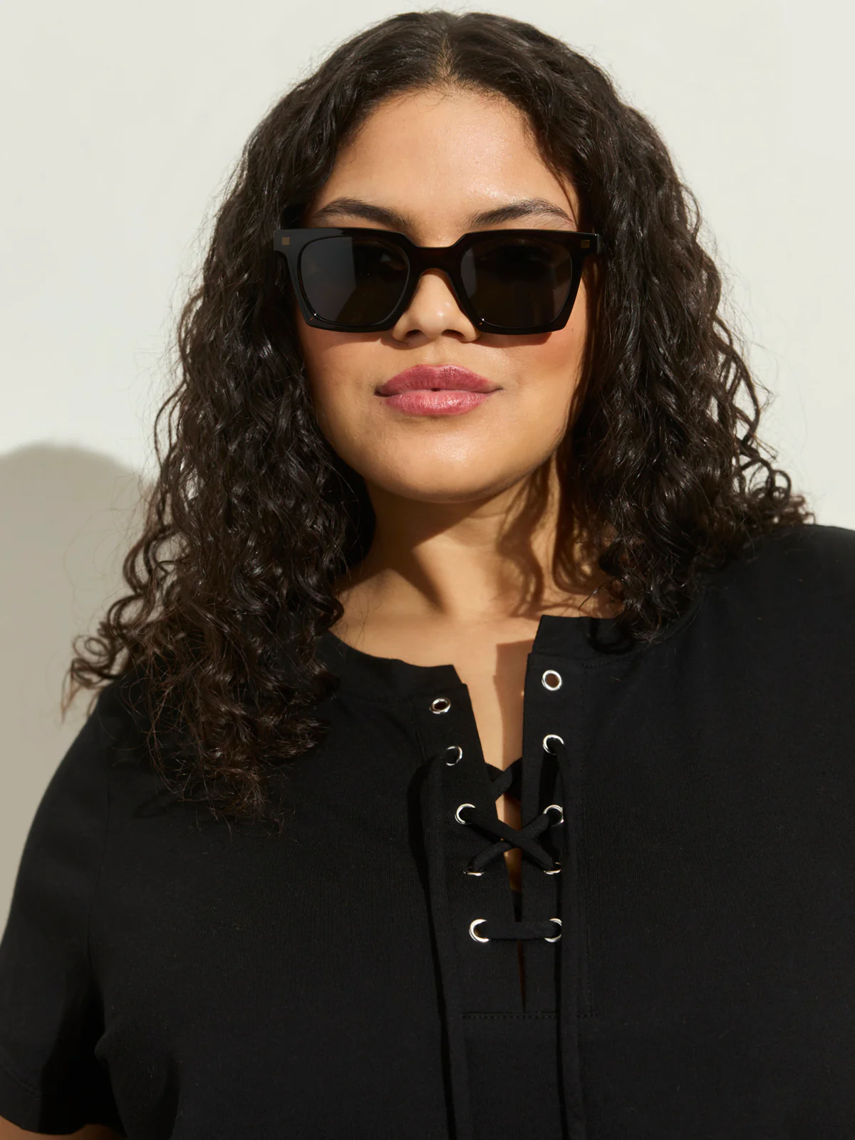 Lace Up Timeless Tee Black Extended Sizing - Image 4