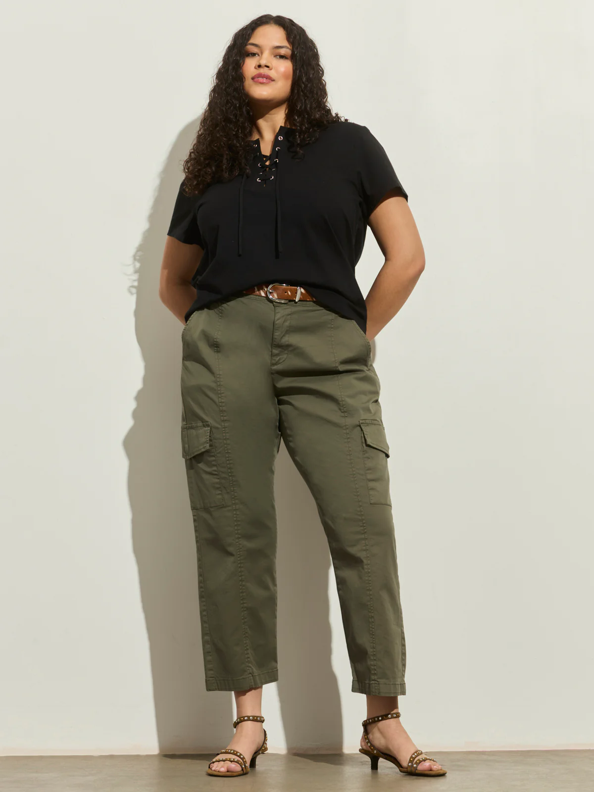 Lace Up Timeless Tee Black Extended Sizing - Image 5