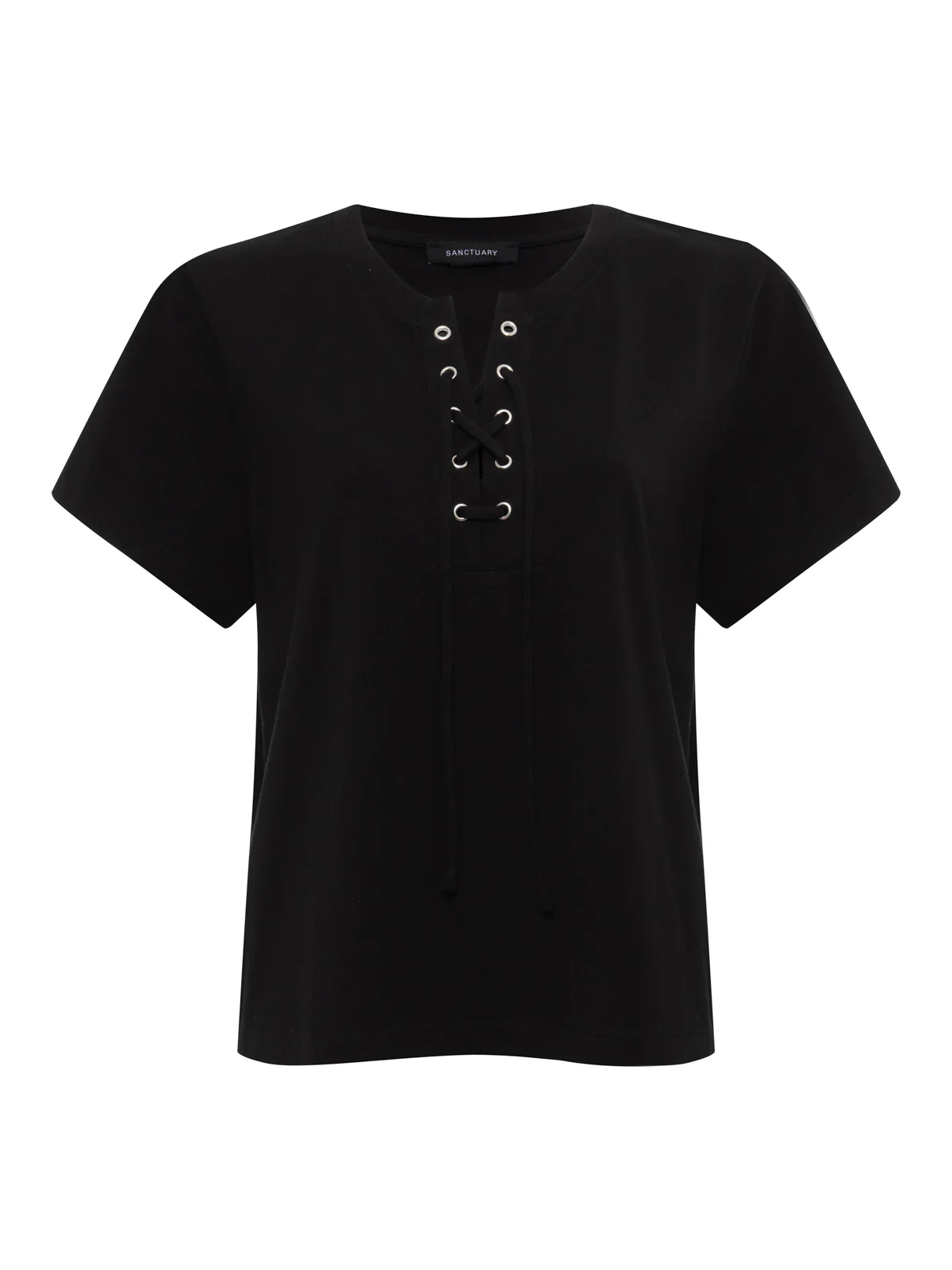 Lace Up Timeless Tee Black Extended Sizing - Image 6