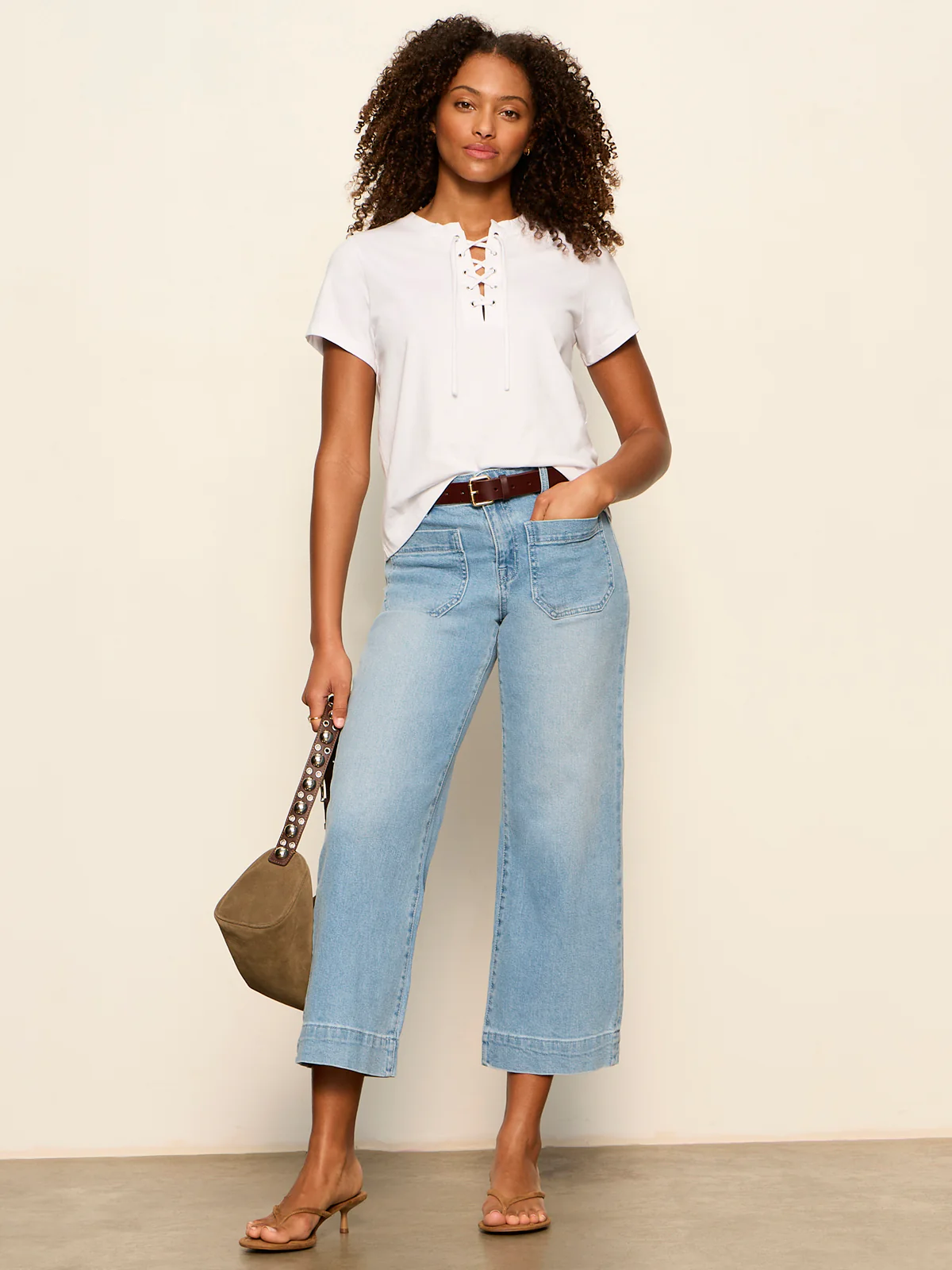 Lace Up Timeless Tee White - Image 2