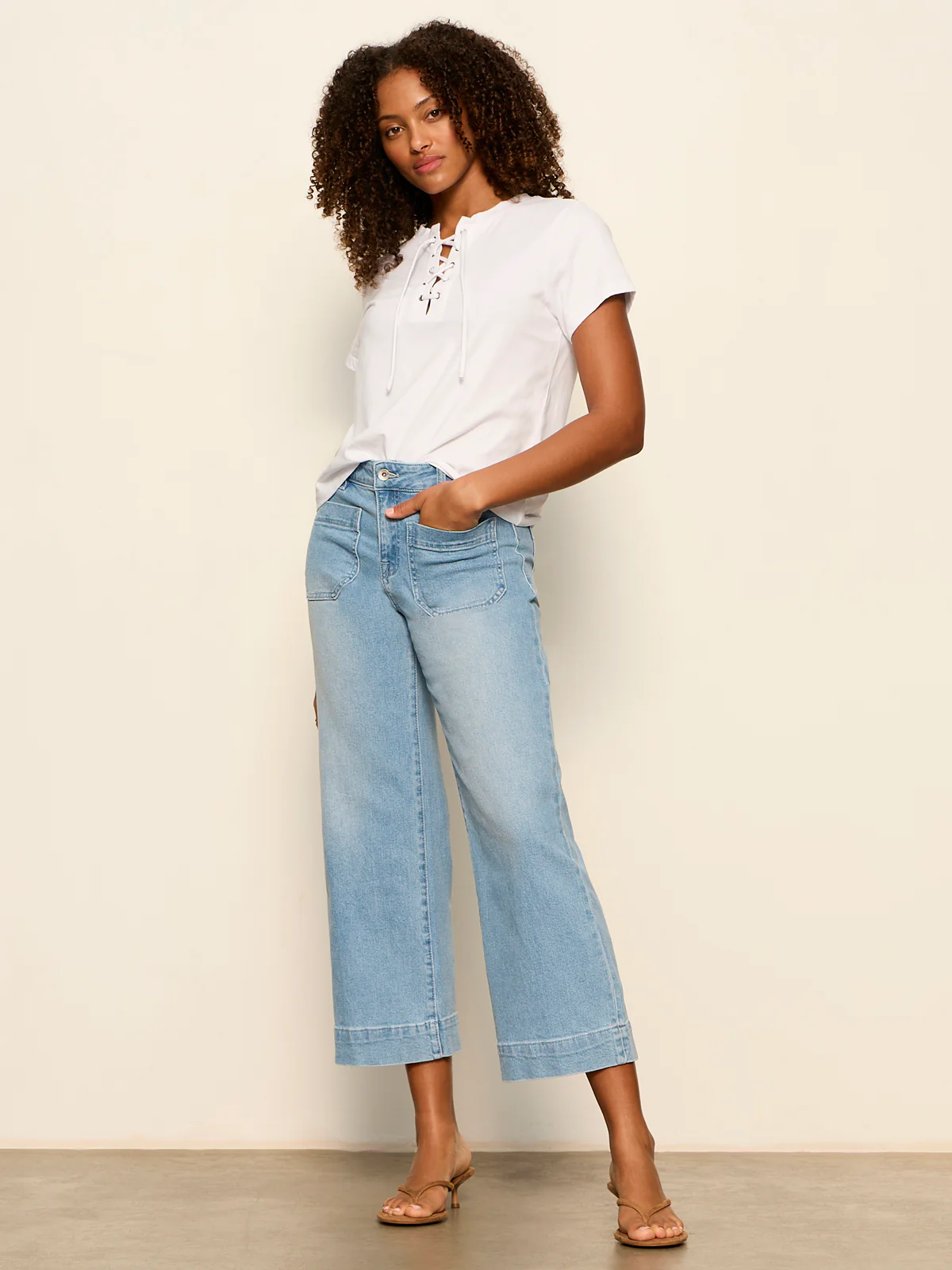 Lace Up Timeless Tee White - Image 6