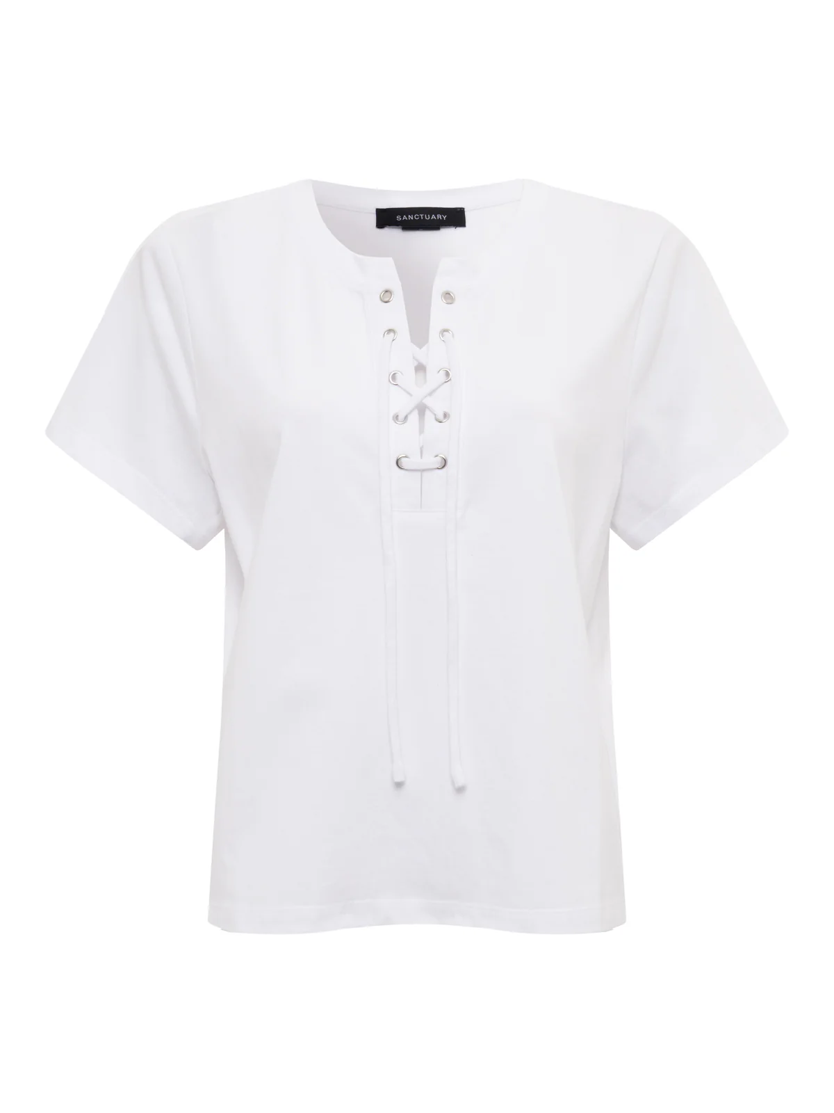 Lace Up Timeless Tee White - Image 9