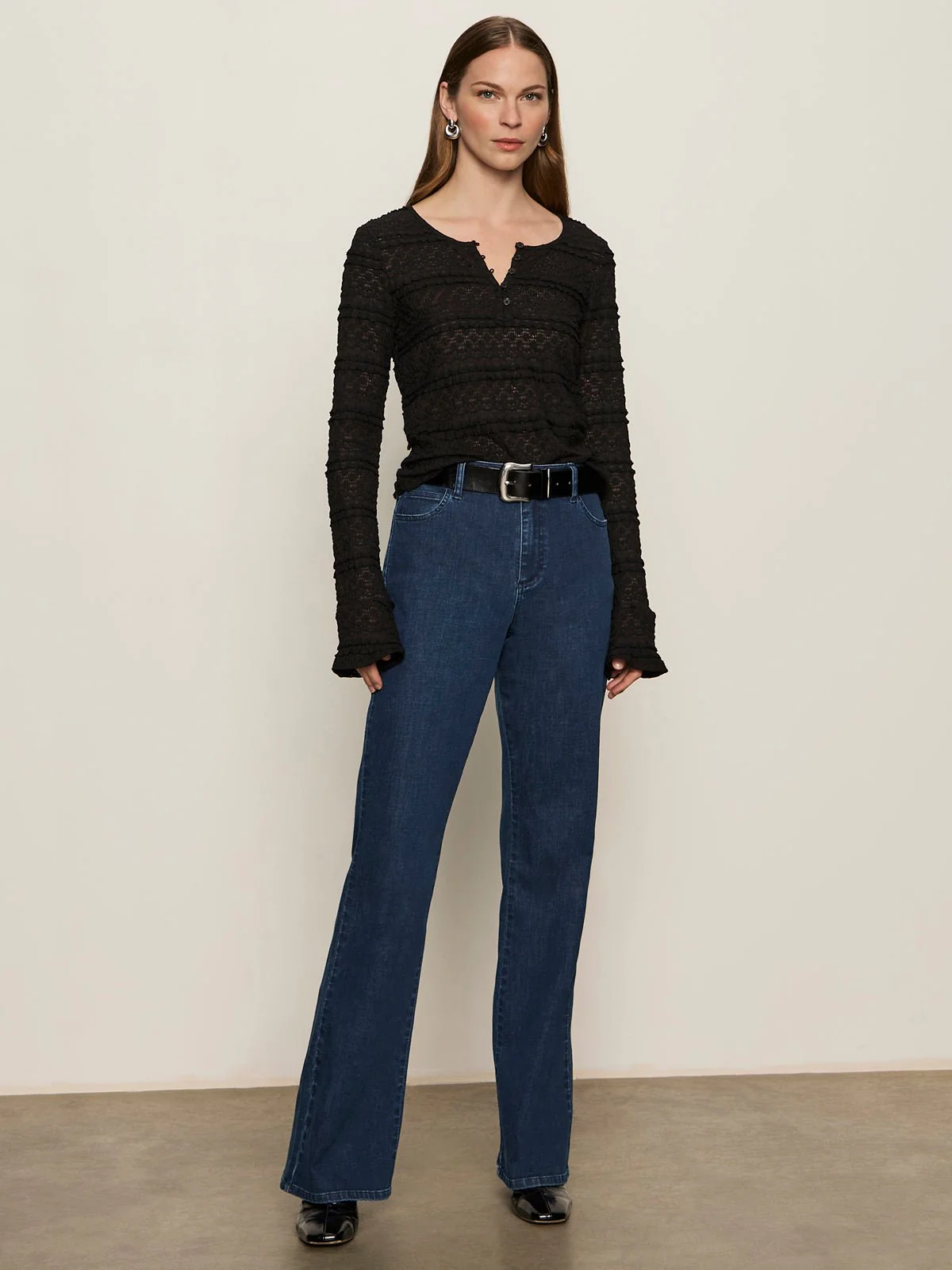 Lovely Lace Button Front Top Black - Image 7