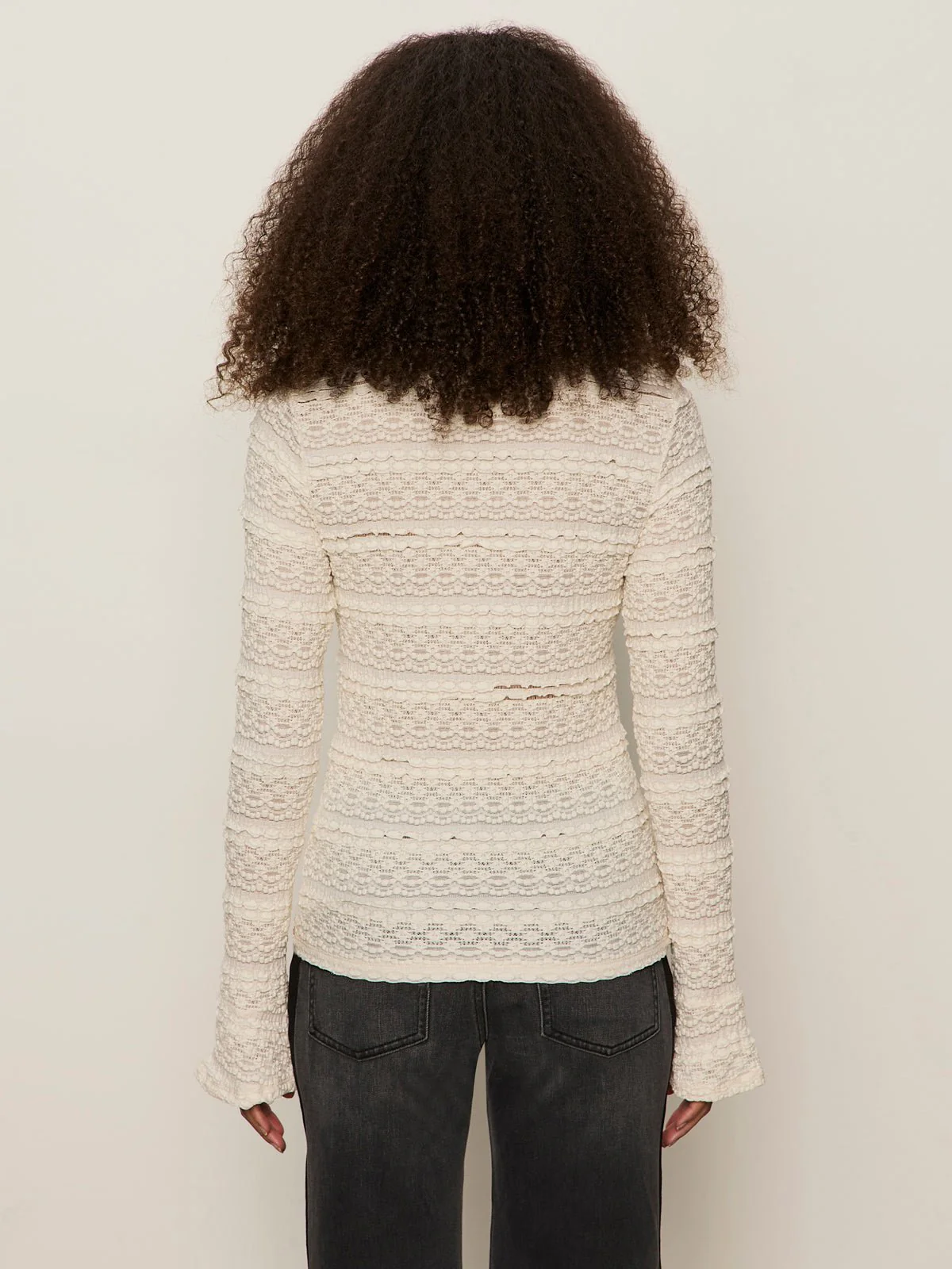 Lovely Lace Button Front Top Vintage Ivory - Image 4