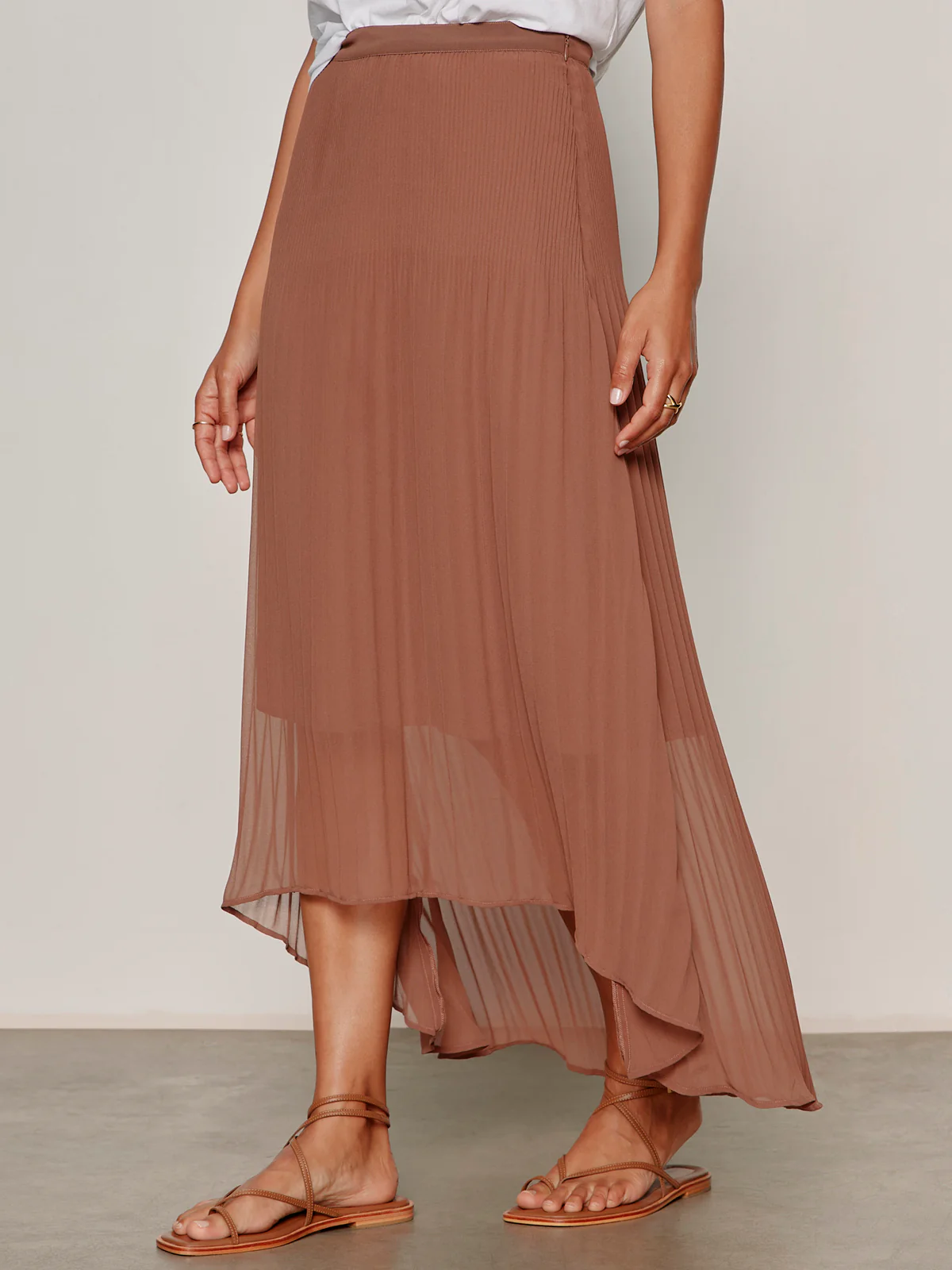 Meant To Be Pleated Midi Skirt Mud Bath - Image 3